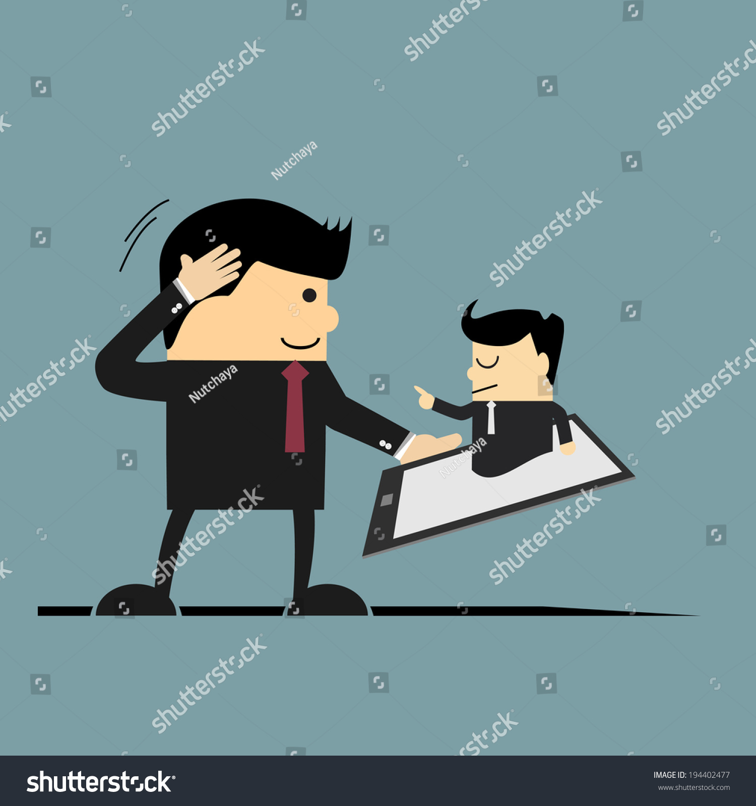 Junior Businessman Takes Order Senior Businessman Stock Vector (royalty 