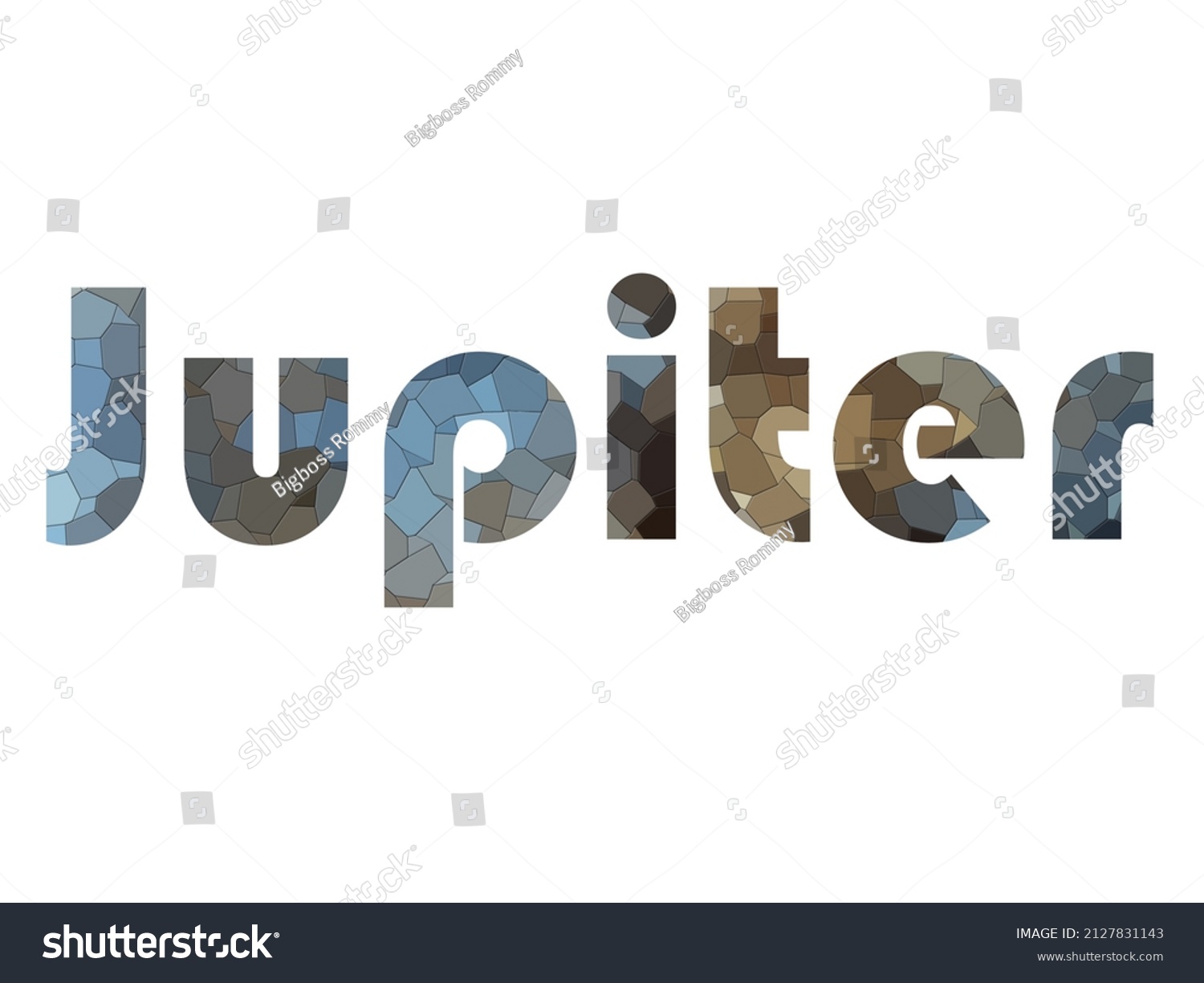 Jupiter Colorful Typography Text Banner Vector Stock Vector (Royalty