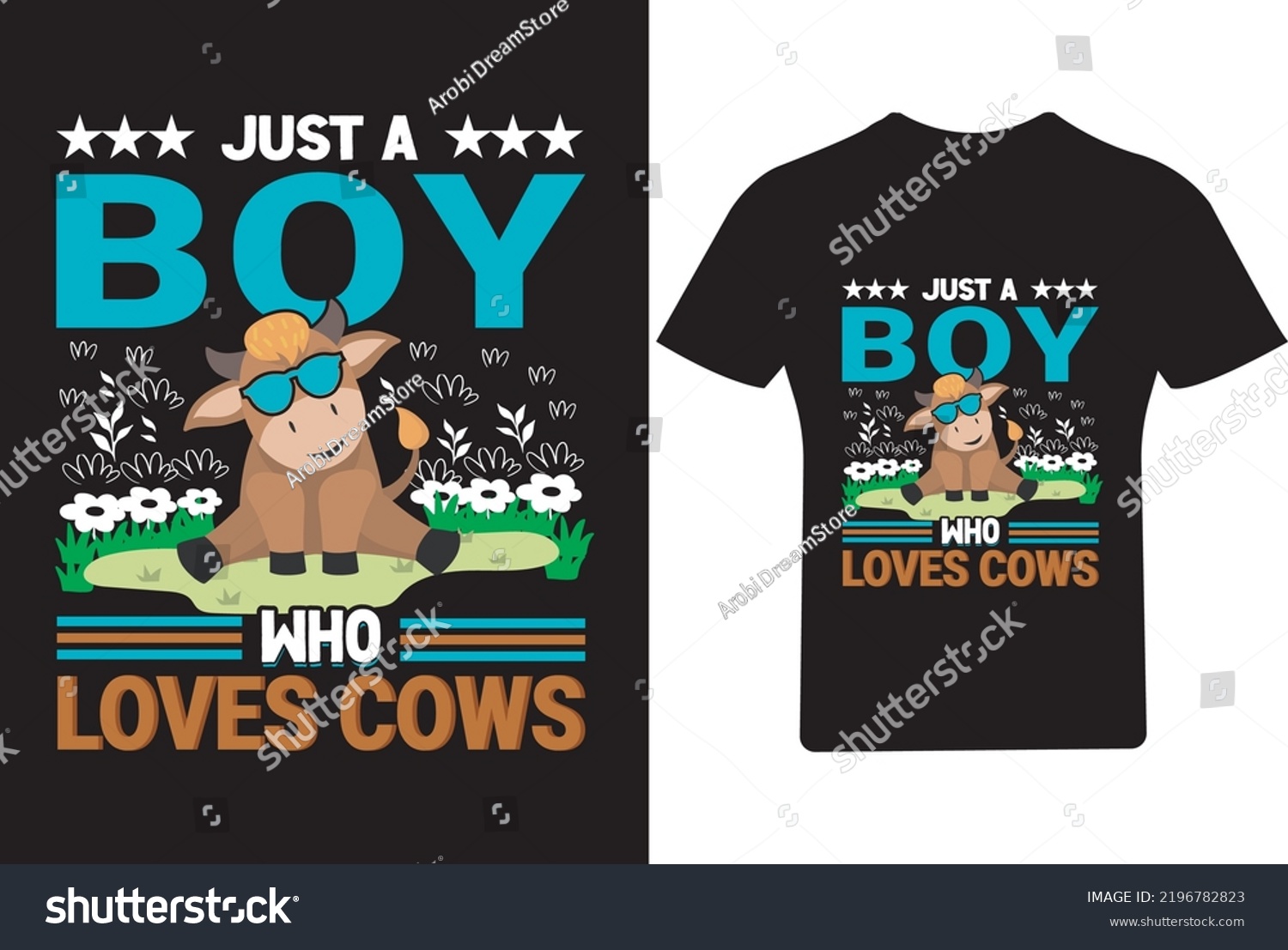SVG of Just a boy who loves cows  T Shirt Design, Cow t Shirt svg