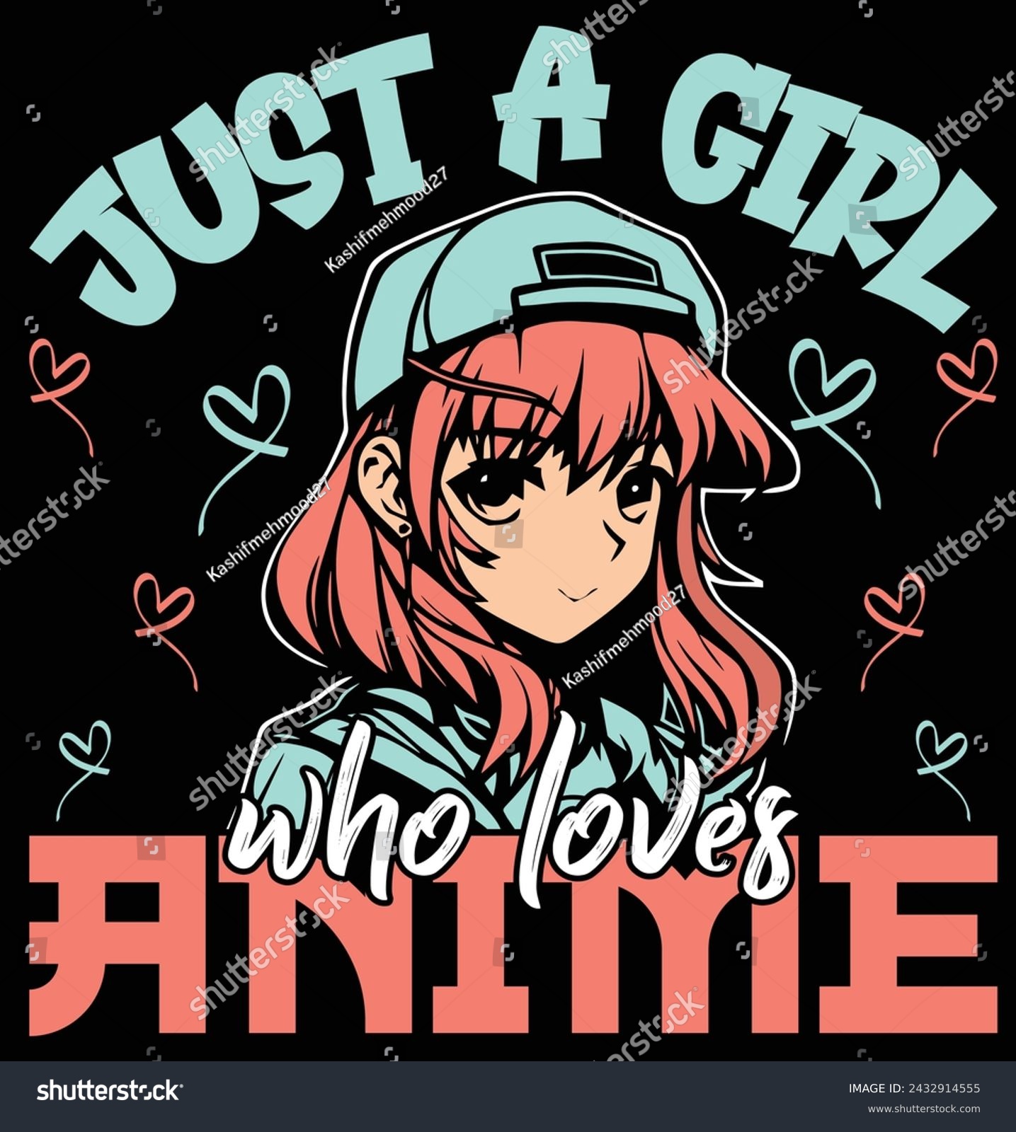 SVG of Just A Girl Who Loves Anime T-Shirt Design svg
