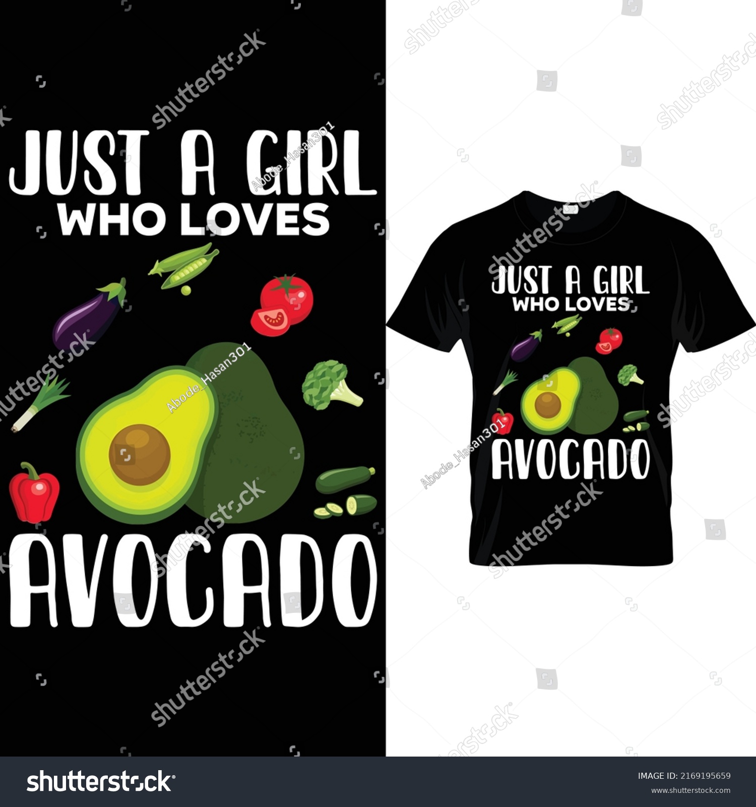 SVG of Just a girl who loves avocado t shirt design svg