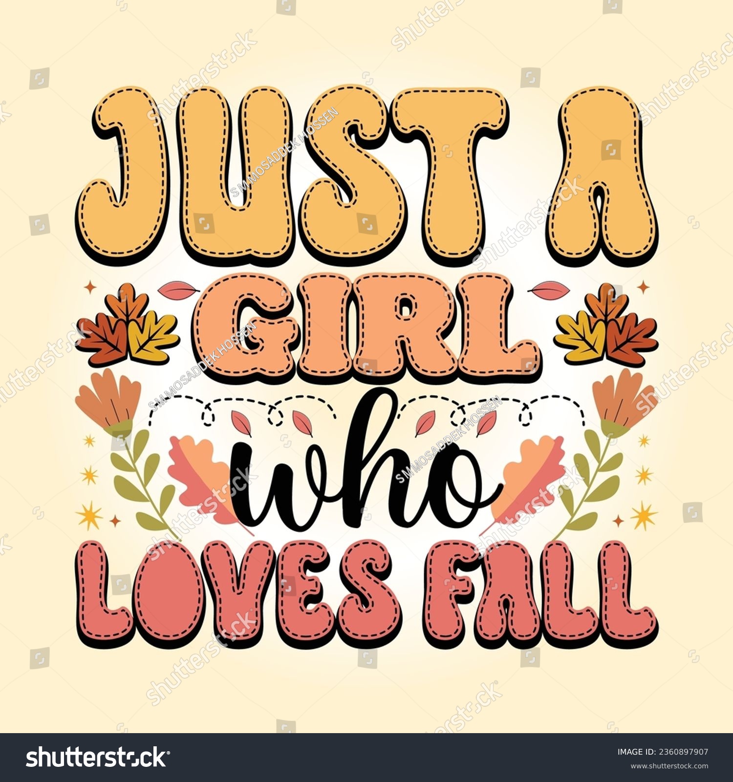 SVG of Just a Girl Who Loves Fall Retro Thanksgiving svg T Shirt Design Vector svg