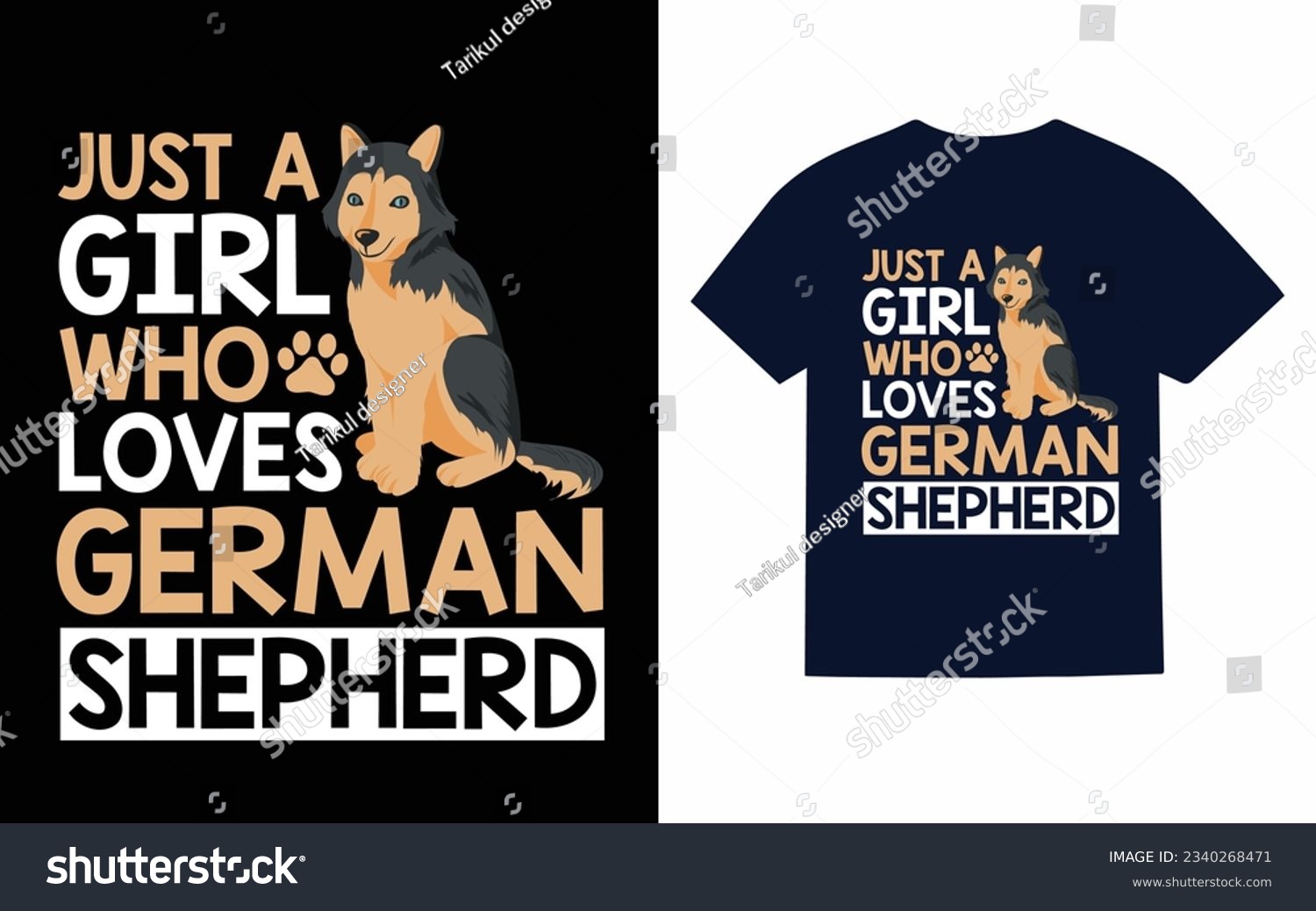 SVG of just a girl who loves german shepherd, shepherd dog t shirt des svg