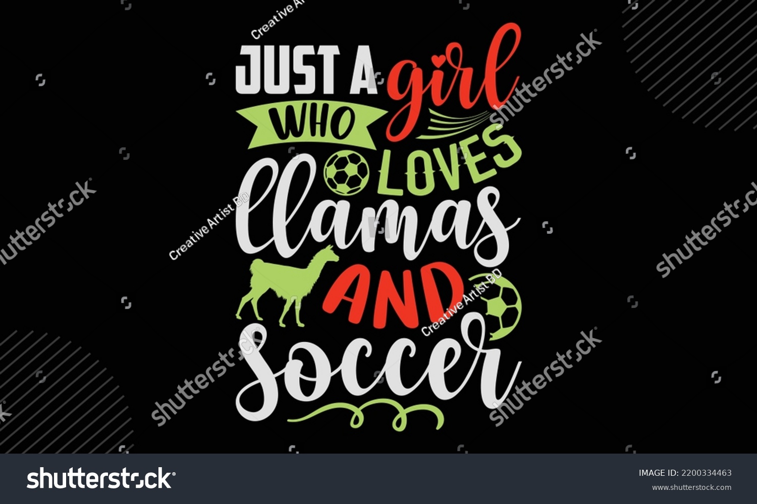 SVG of Just A Girl Who Loves Llamas And Soccer - Llama T shirt Design, Hand drawn vintage illustration with hand-lettering and decoration elements, Cut Files for Cricut Svg, Digital Download svg