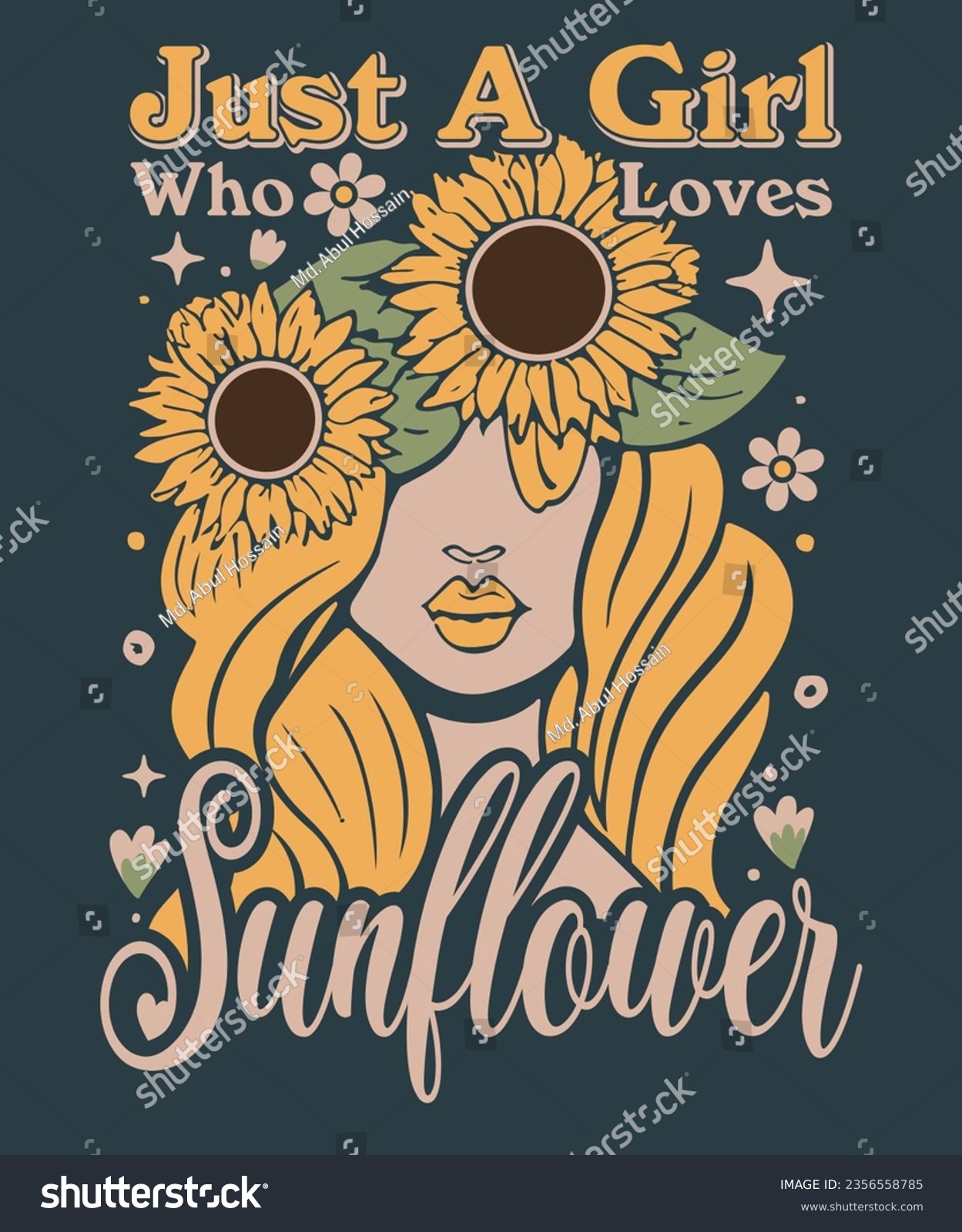SVG of Just A Girl Who Loves Sunflower T-Shirt Design svg