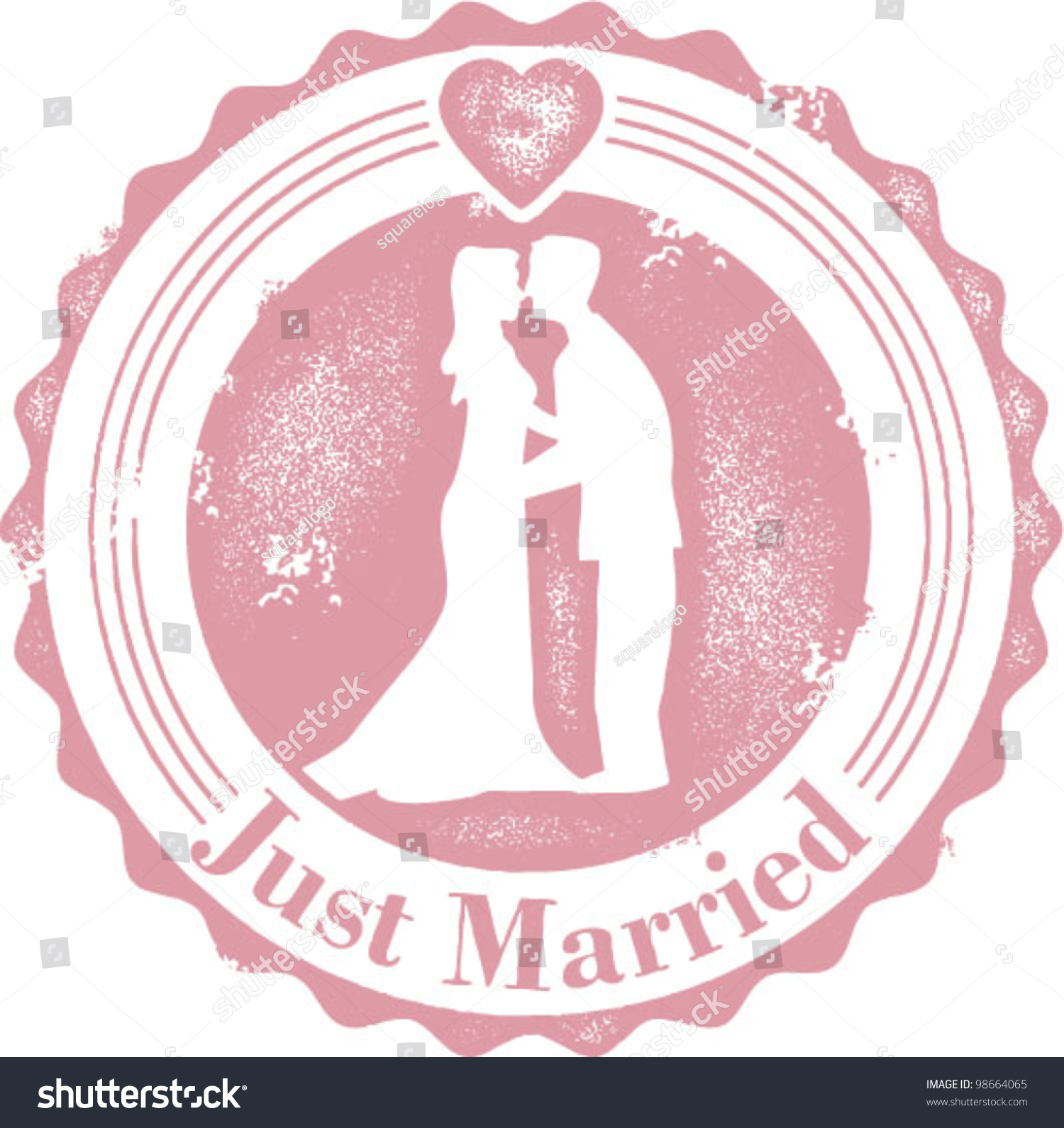 Just Married Wedding Couple Stamp Royalty Free Stock Image