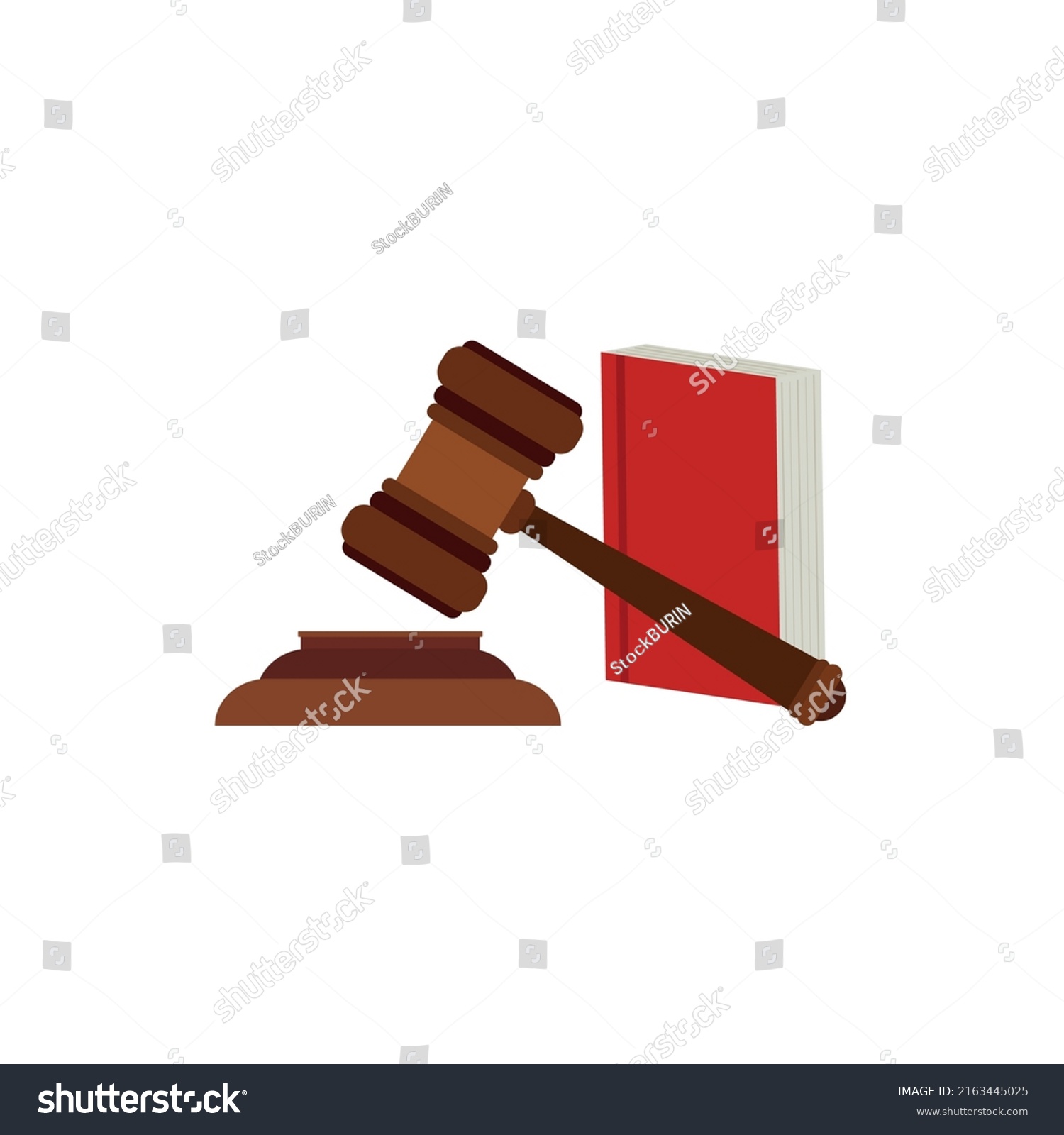 Justice Scale Judges Hammer Law Book Stock Vector (Royalty Free