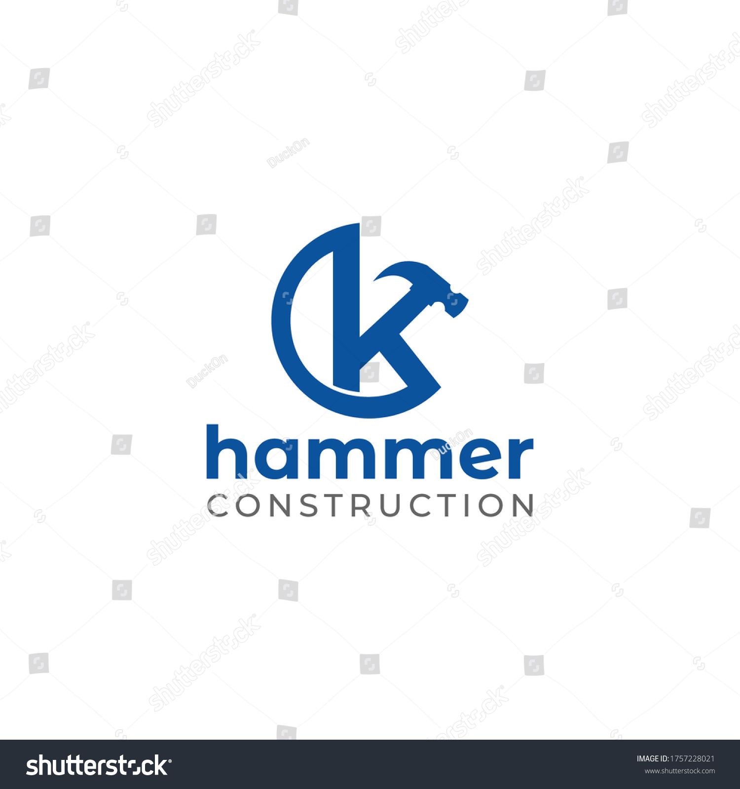K Hammer Construction Logo Design Vector เวกเตอร์สต็อก (ปลอดค่าลิขสิทธิ์) 1757228021 Shutterstock