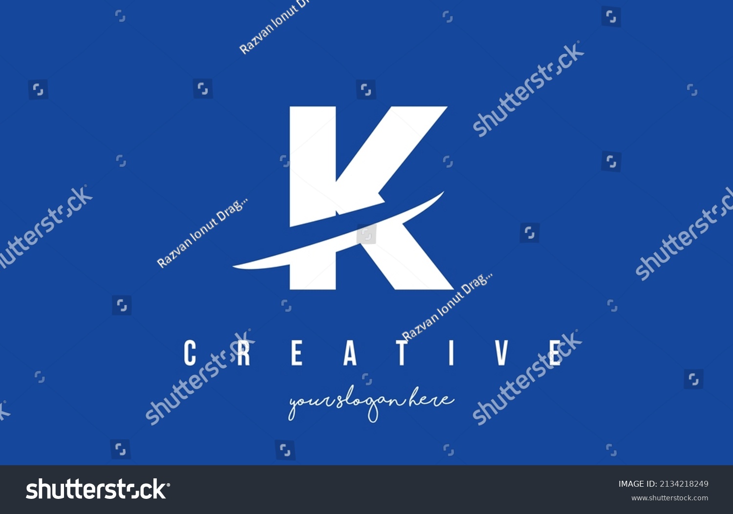 K Letter Modern Logo Design Swoosh Stock Vector Royalty Free 2134218249 Shutterstock