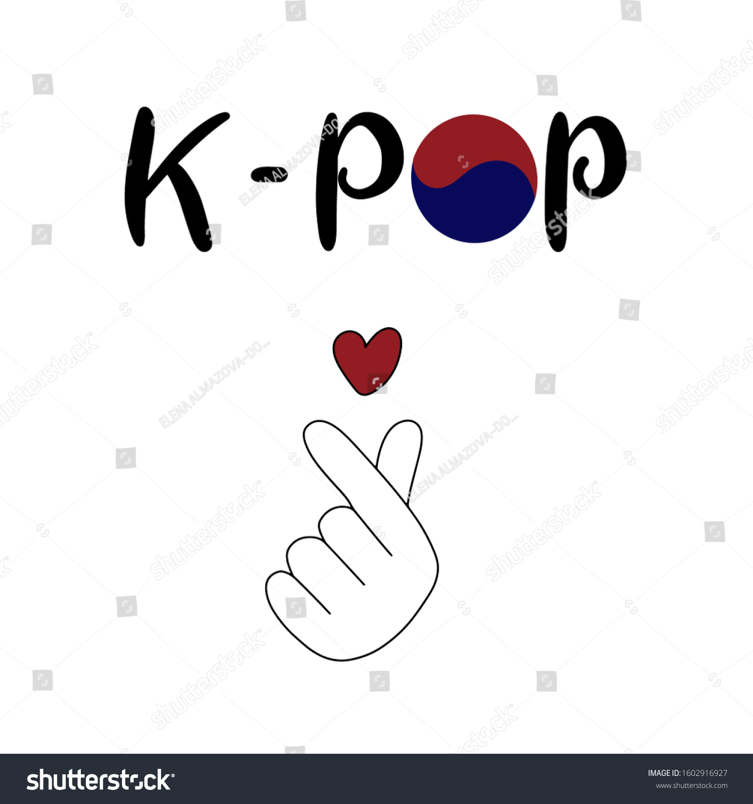 Kpop Korean Popular Music Style Hand Stock Vector (Royalty Free ...