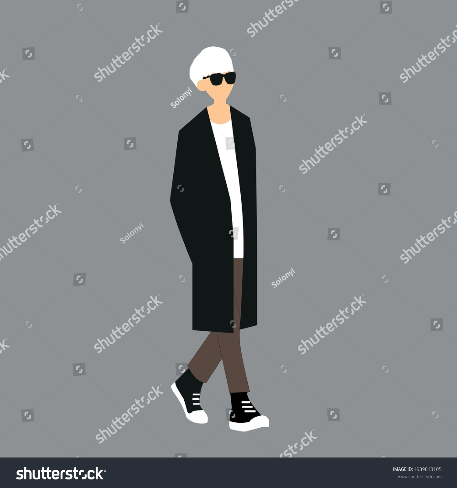 SVG of K-pop street fashion vector illustration. Korean man's street idols. K-pop male idols fashion. svg