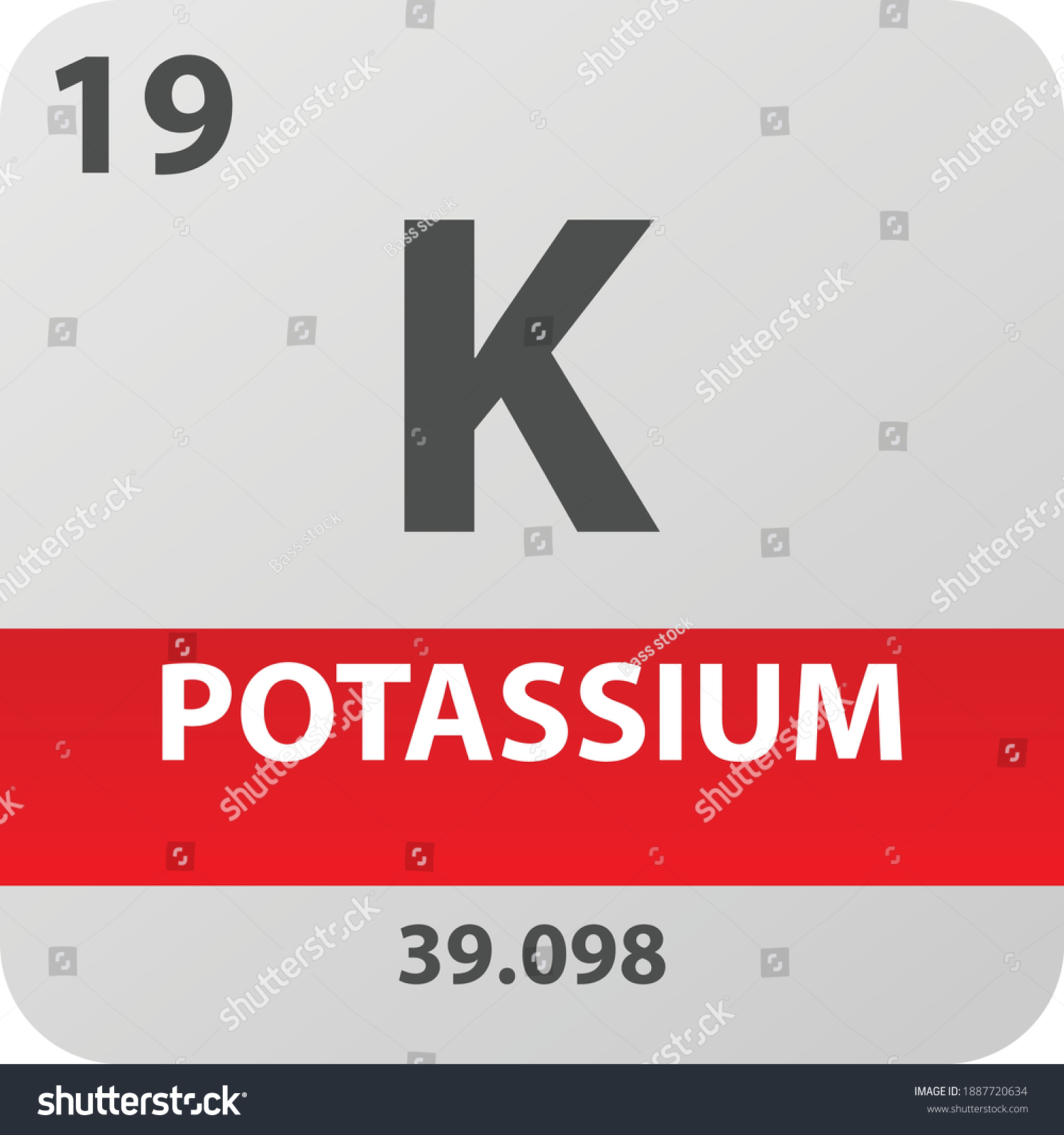 K Potassium Alkali Metal Chemical Element Stock Vector (Royalty Free ...