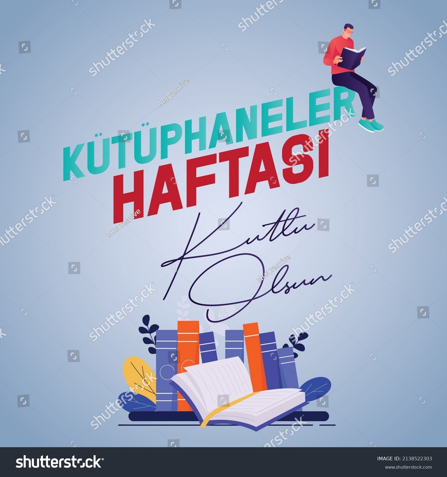 Kutlu Olsun Translationhappy Libraries Week Stock Vector (Royalty Free ...