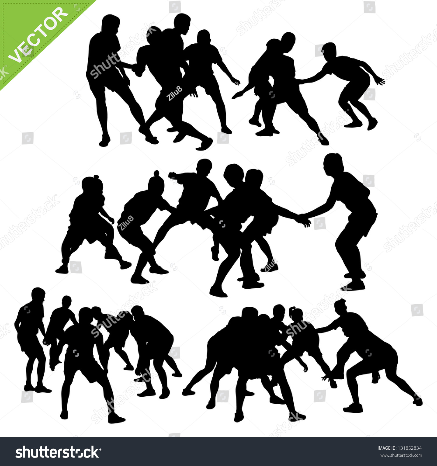 Kabaddi Player Silhouettes Vector - 131852834 : Shutterstock