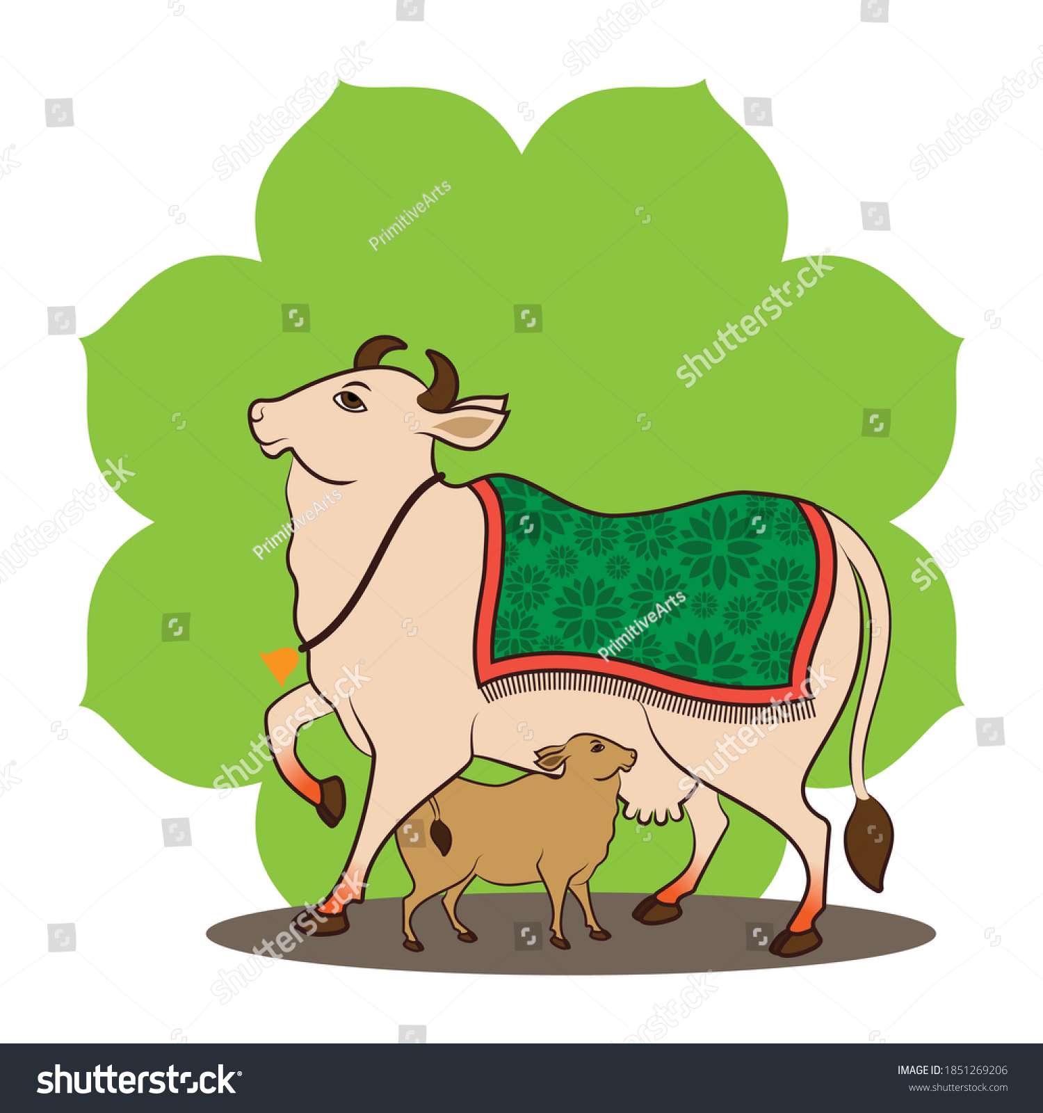 Kamdhenu Painted Pichwai Style Indian Art Stock Vector Royalty Free kamdhenu-painted-pichwai-style-indian-art-stock-vector-royalty-free