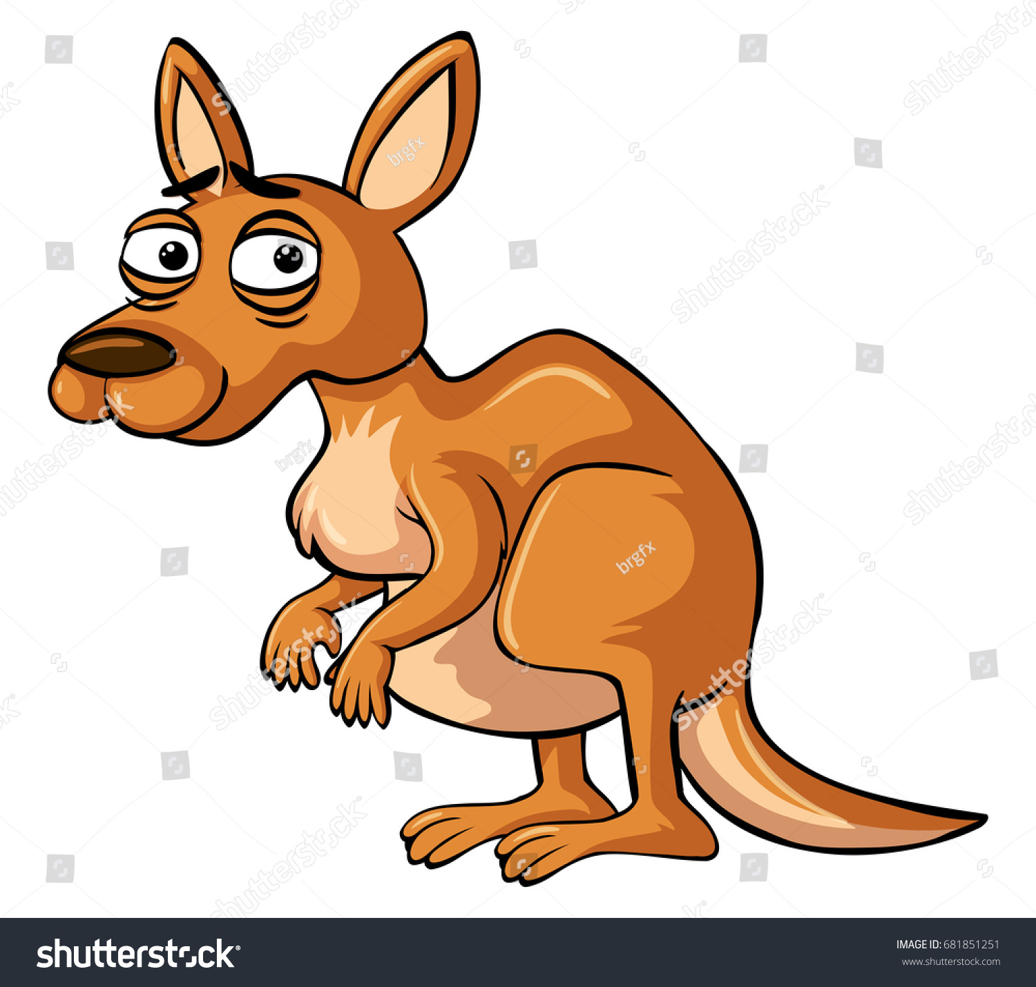 Kangaroo Unhappy Face Illustration Stock Vector (Royalty Free ...