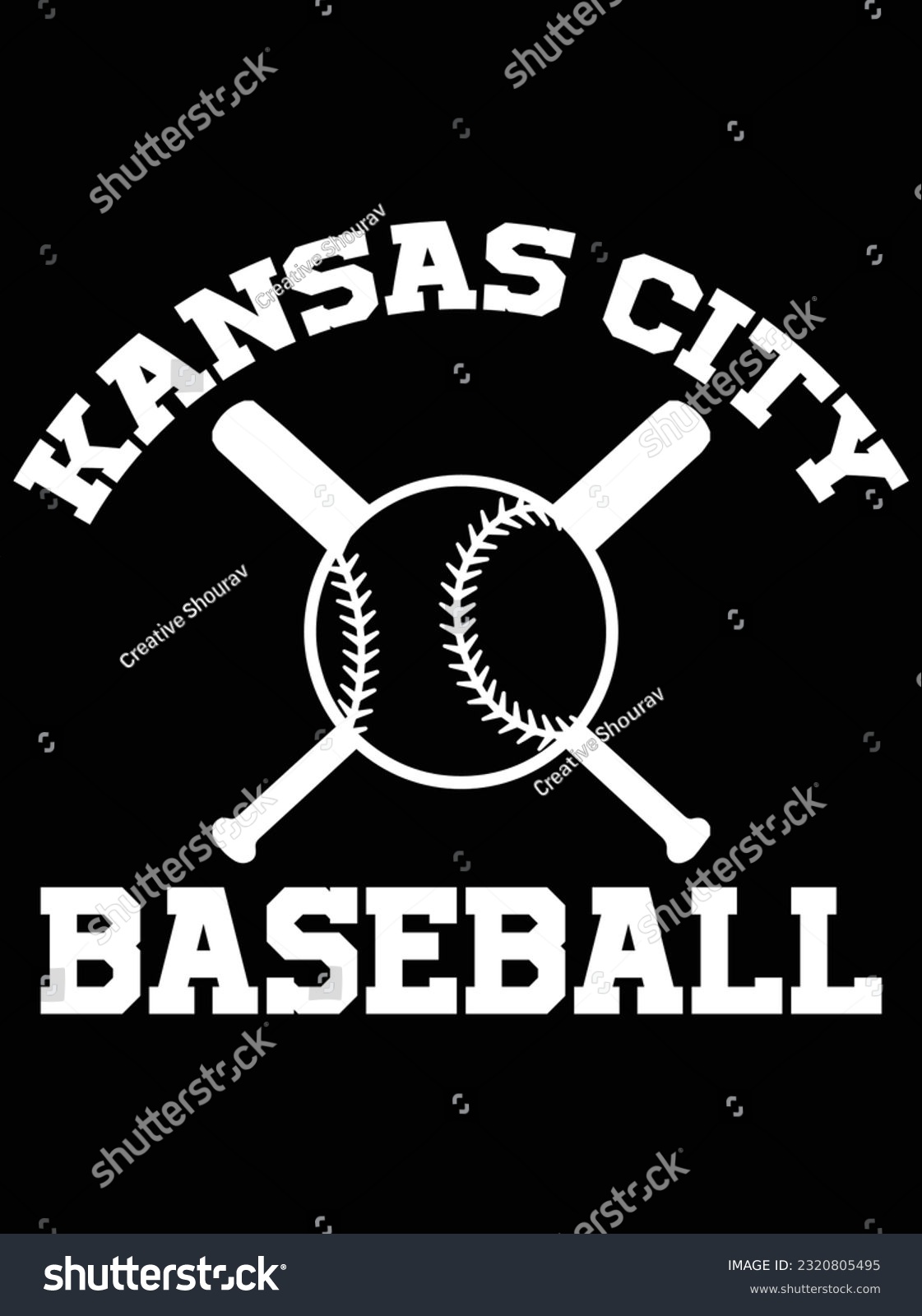 SVG of Kansas city baseball vector art design, eps file. design file for t-shirt. SVG, EPS cuttable design file svg
