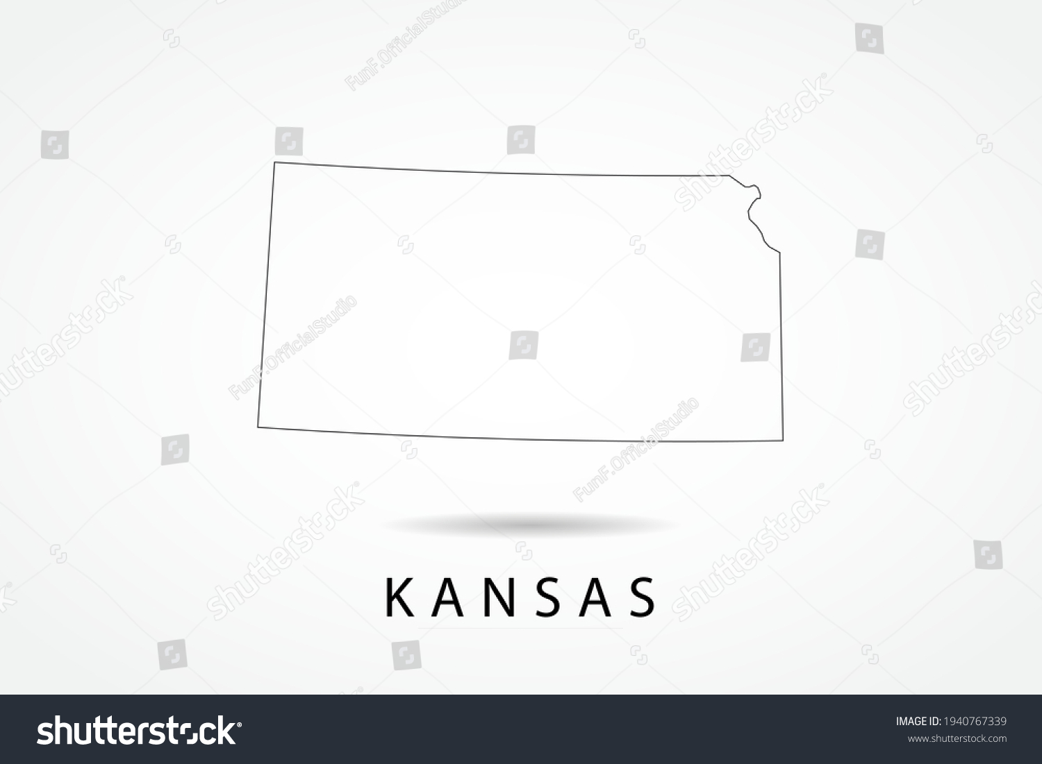 Kansas Map State Usa Map International Stock Vector (Royalty Free ...