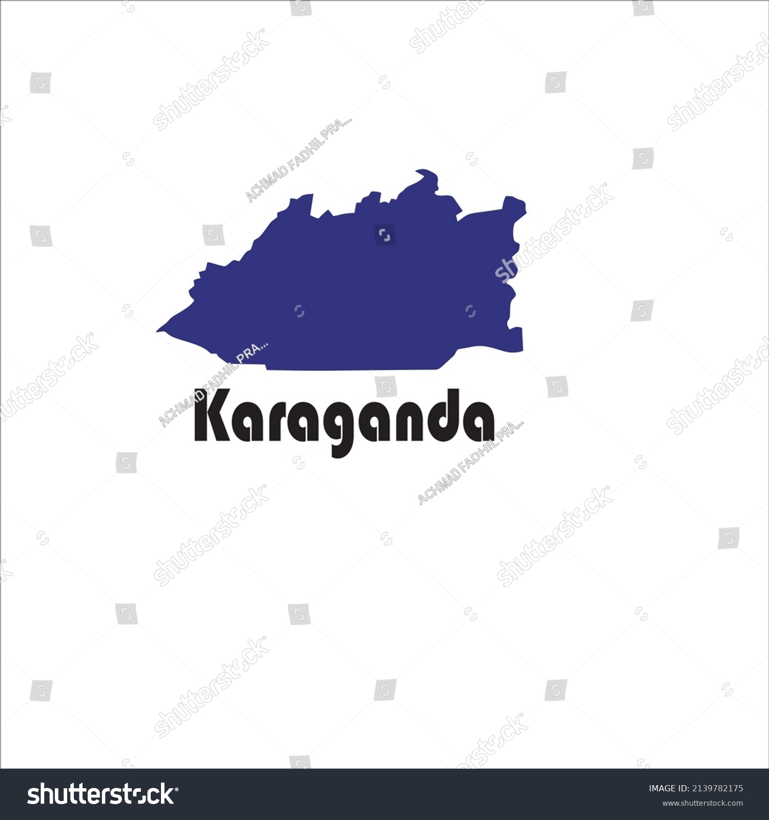 Karaganda Map On White Background Stock Vector (Royalty Free ...