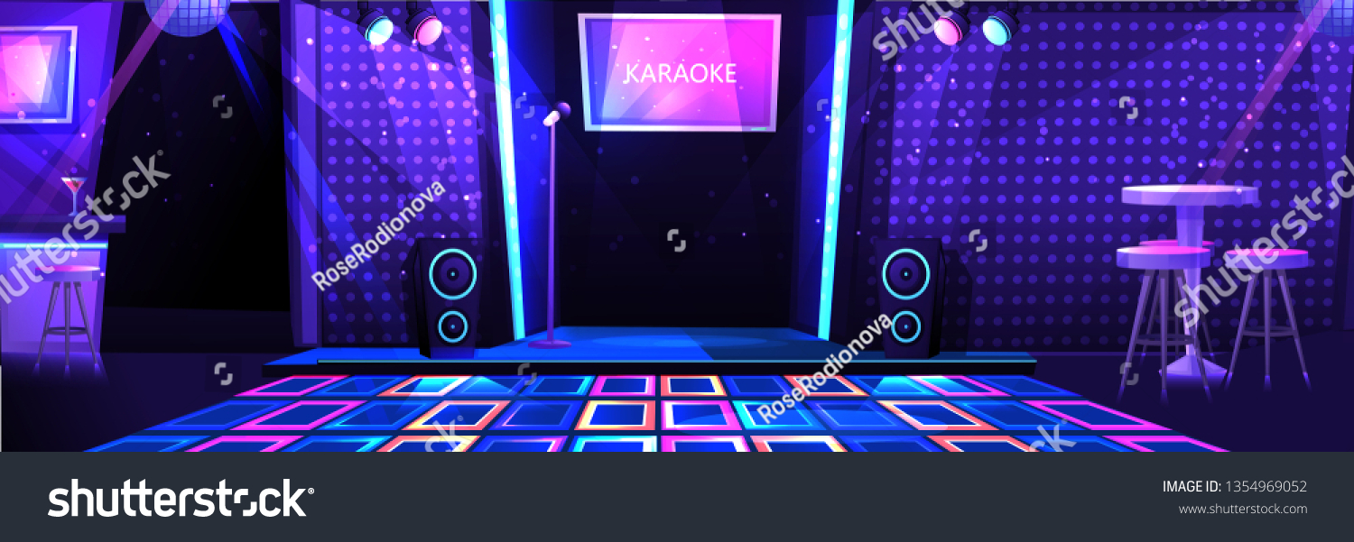 Karaoke Club Stage Microphone Dance Floor Stock Vector (royalty Free 