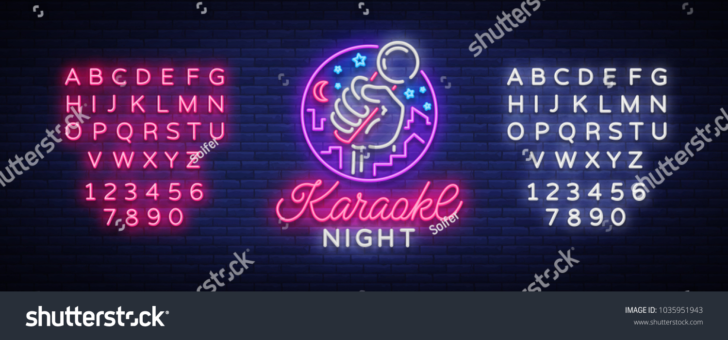 Karaoke Night Vector Neon Sign Luminous Stock Vector Royalty Free