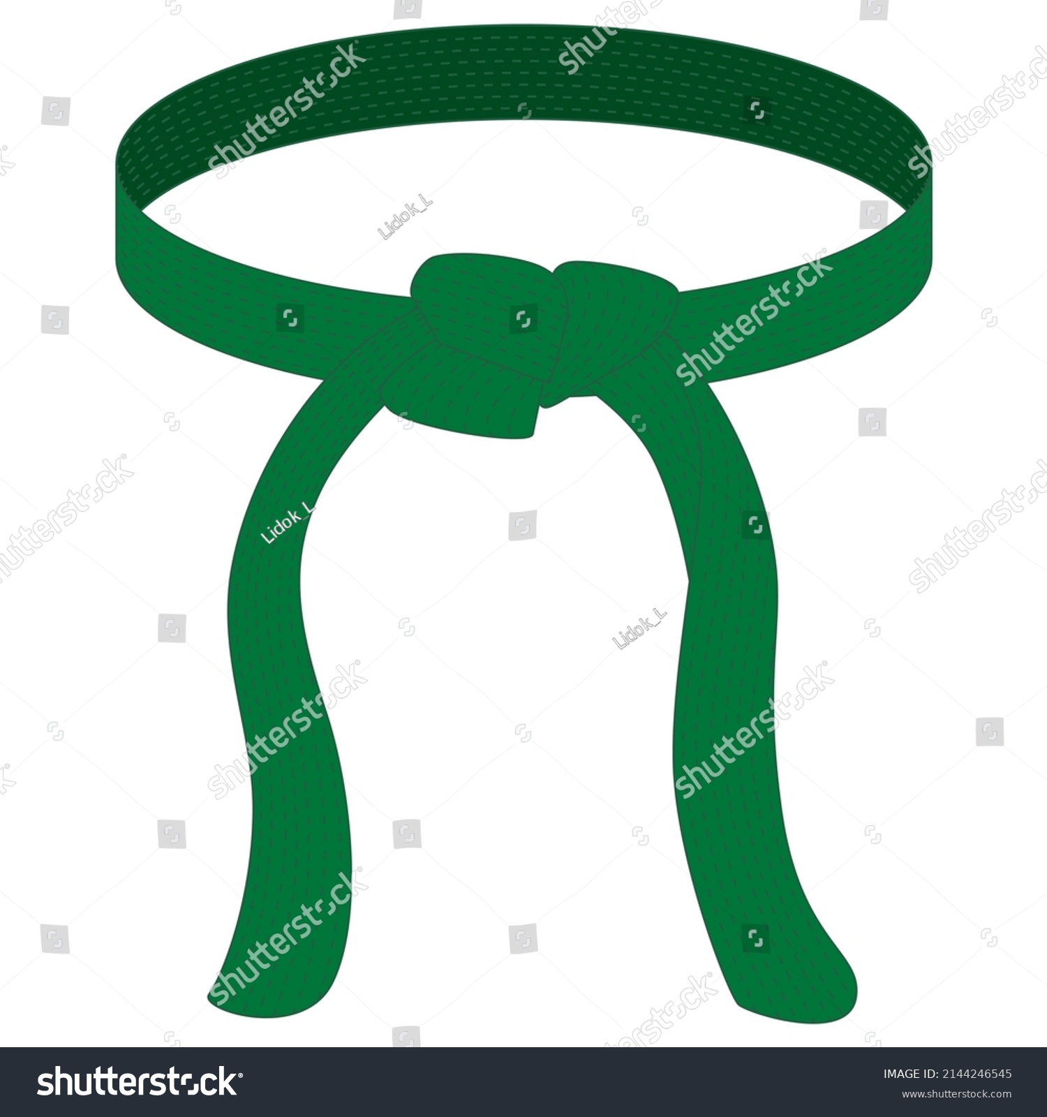 Karate Belt Green Color Isolated On Stock Vector (royalty Free 