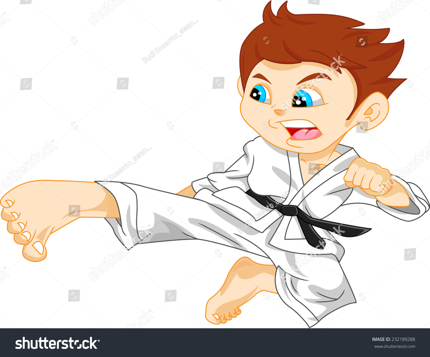 Download Karate Boy Stock Vector (Royalty Free) 232189288 ...