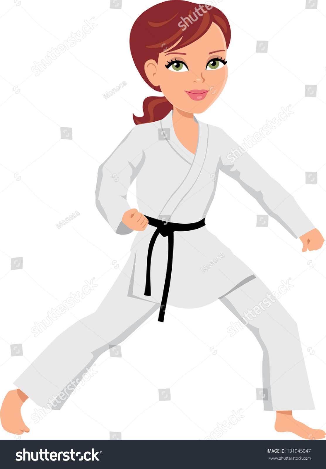 Karate Girl Stock Vector Illustration 101945047 : Shutterstock