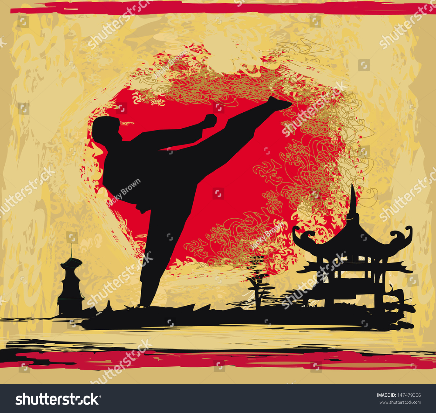 Karate Grunge Background Stock Vector 147479306 - Shutterstock