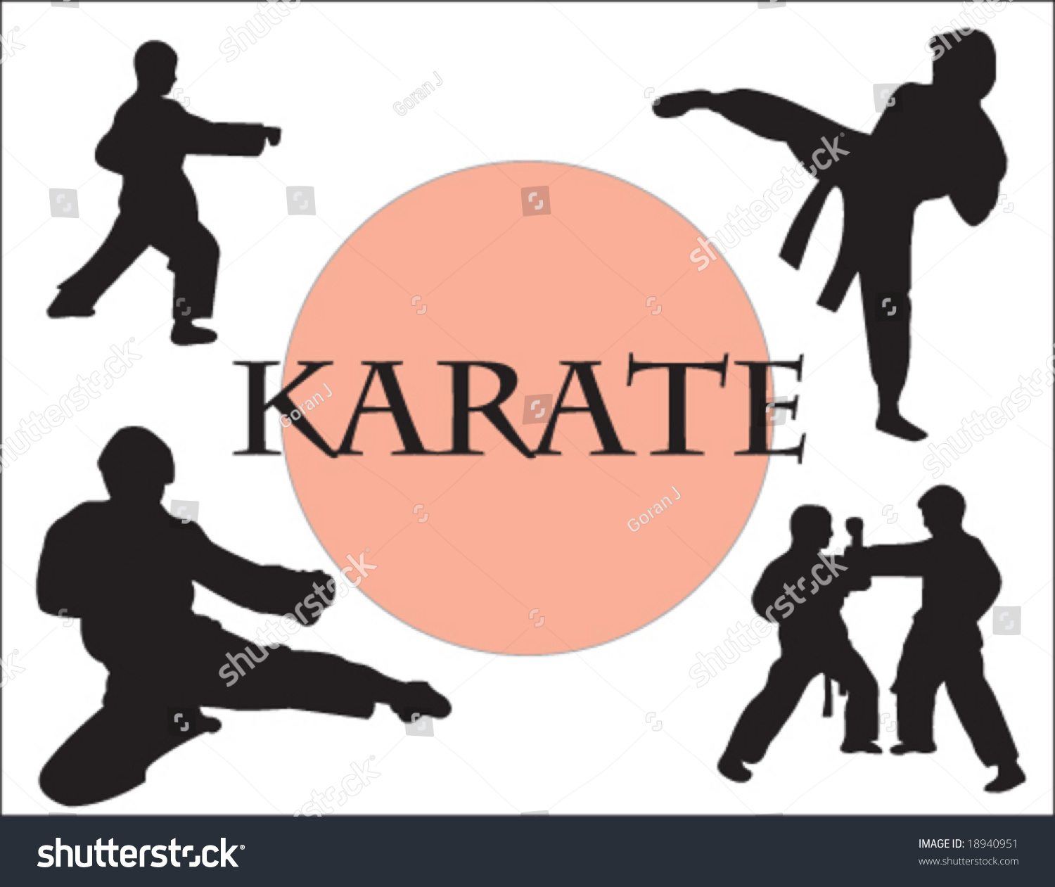 Karate People Silhouette Stock Vector 18940951 - Shutterstock