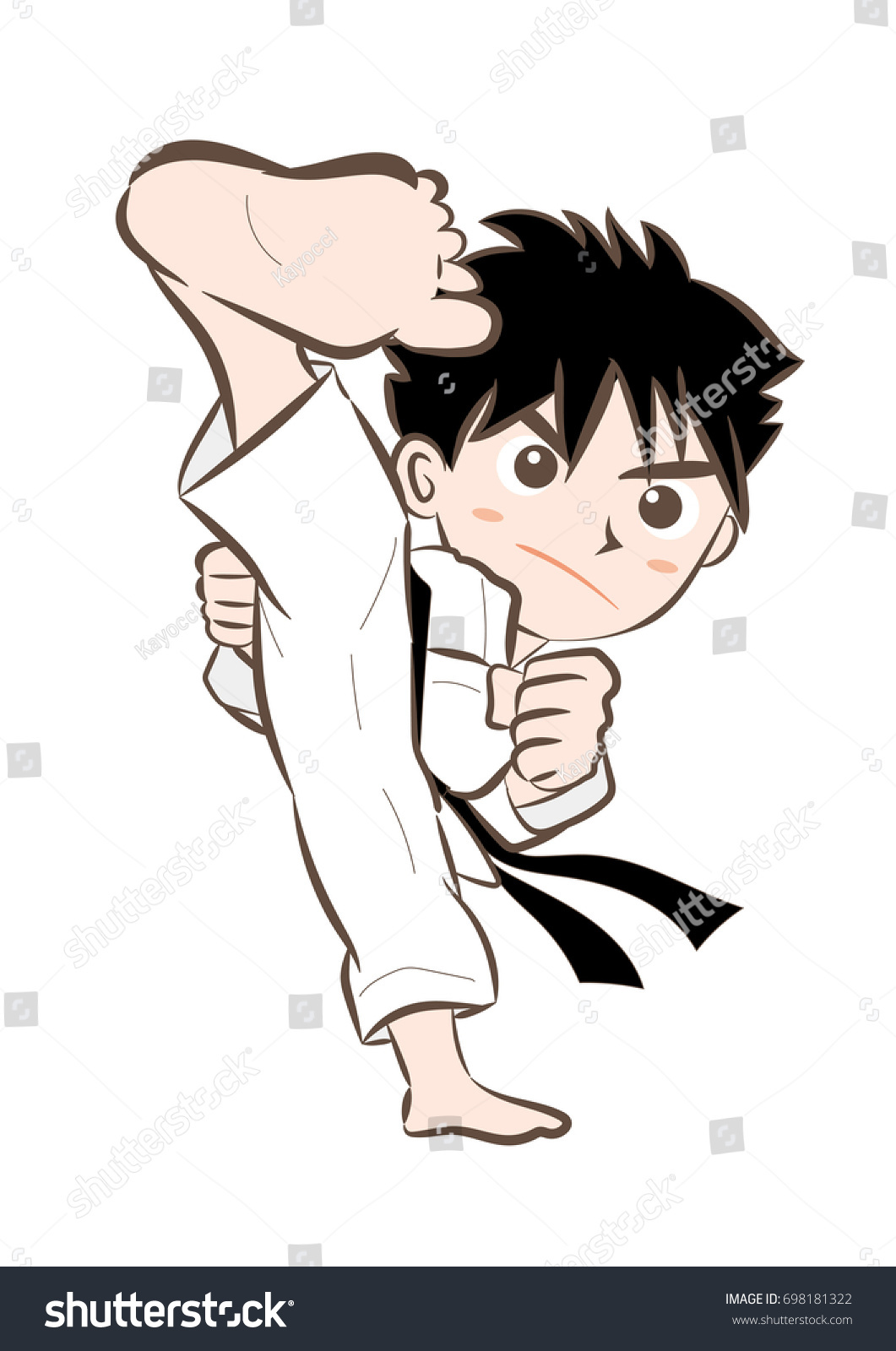 Vektor Stok Karate Pose Vector Material Japanese Culture Tanpa Royalti 698181322 Shutterstock 