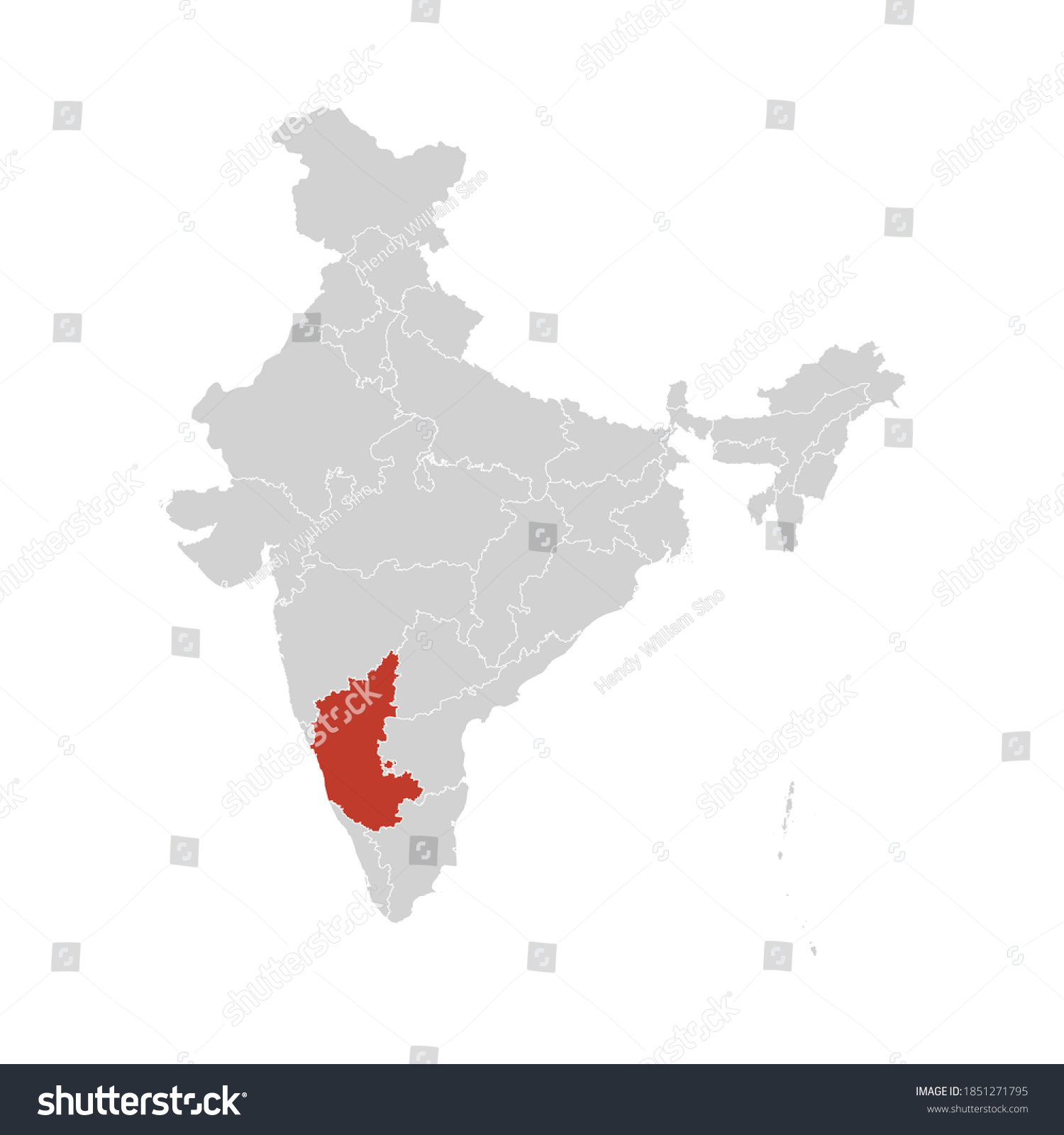 India Map With Karnataka Highlighted Odisha Highlighted On India Map Eps Stock Vector (Royalty Free) 1851271759  | Shutterstock