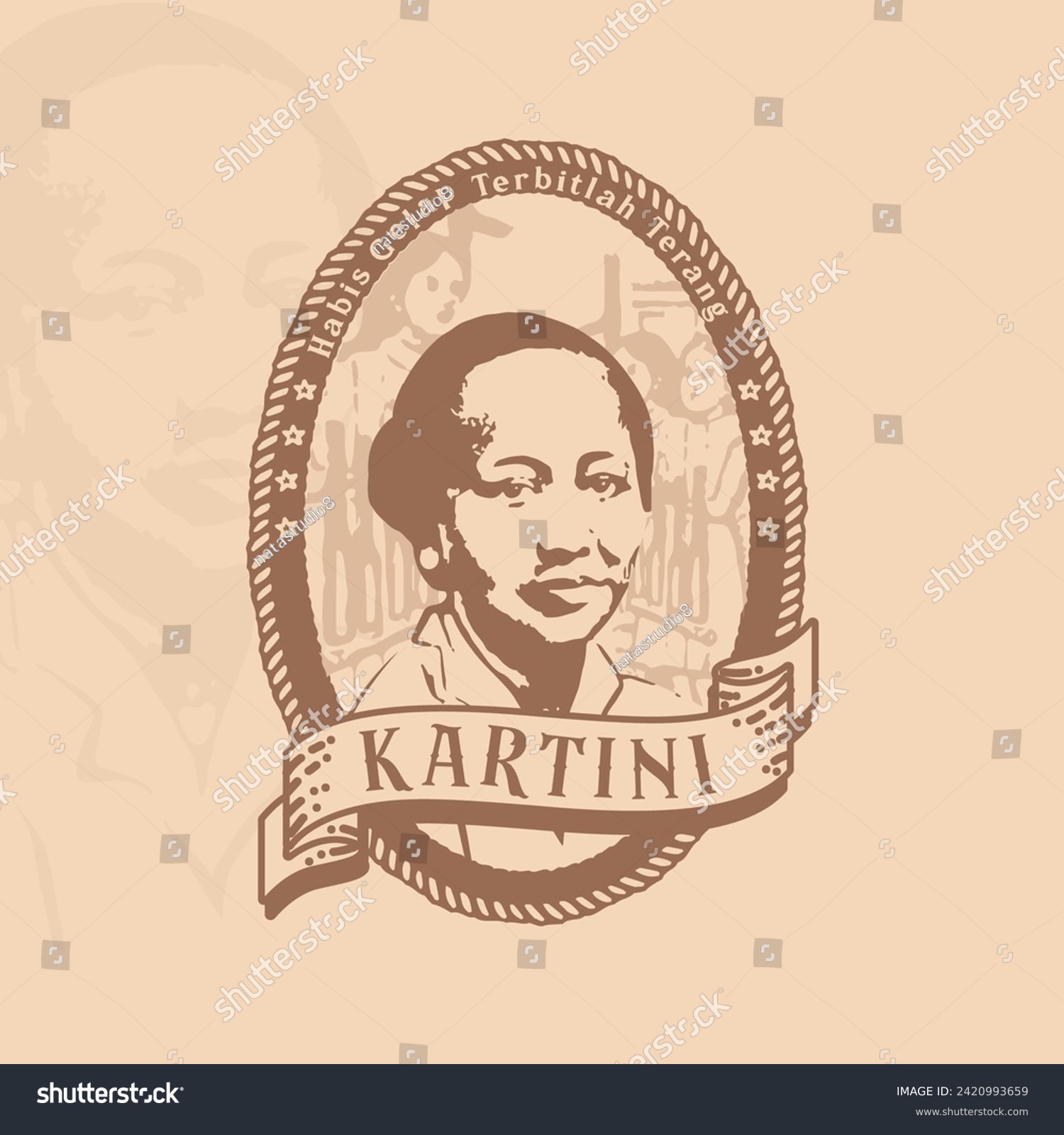 SVG of Kartini Day vector design in retro style svg