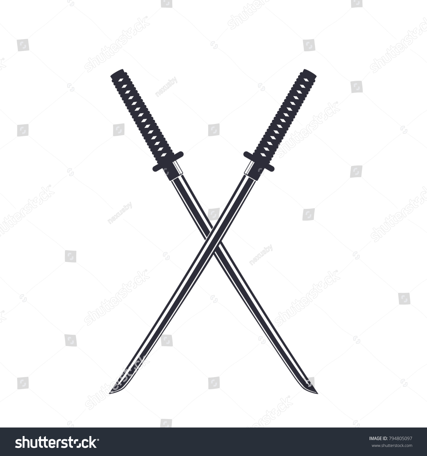 Katana Isolated On White Japanese Swords Stock Vector (Royalty Free ...