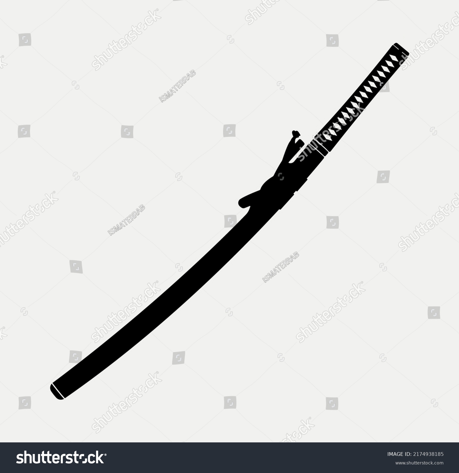 Katana Sword Silhouette Samurai Blade Weapon Stock Vector (Royalty Free ...