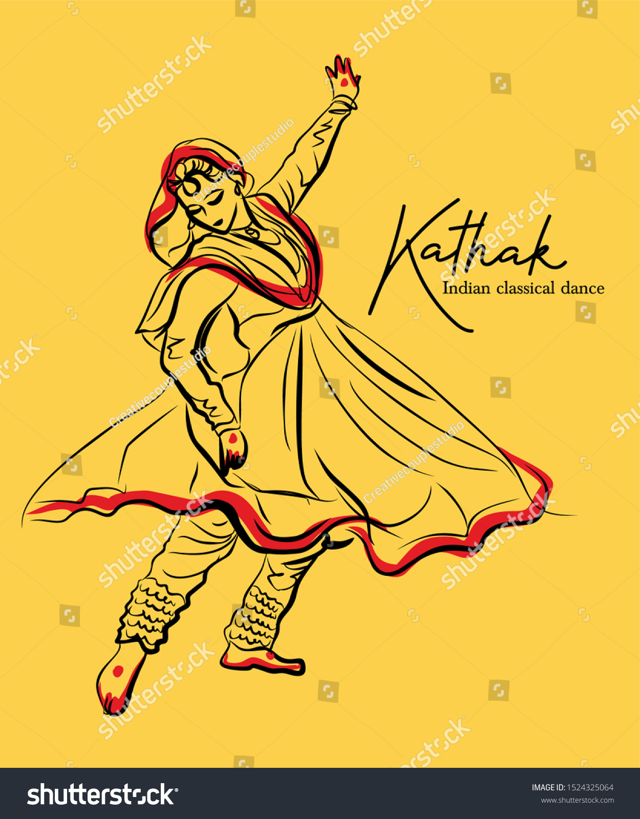 Kathak Indian Classicla Dance Form Sketch