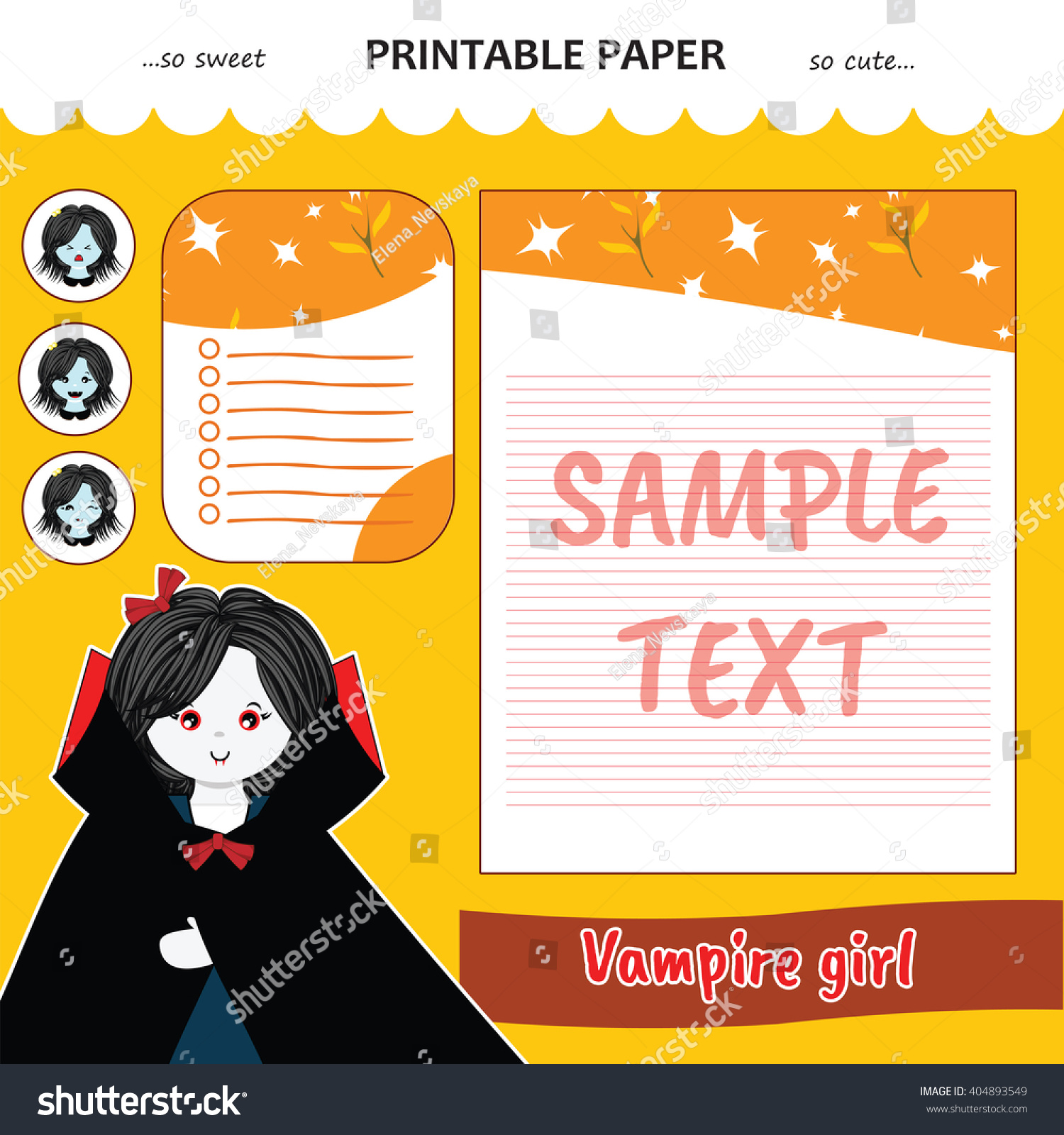 kawaii cute set vector printable paper stock vector royalty free 404893549