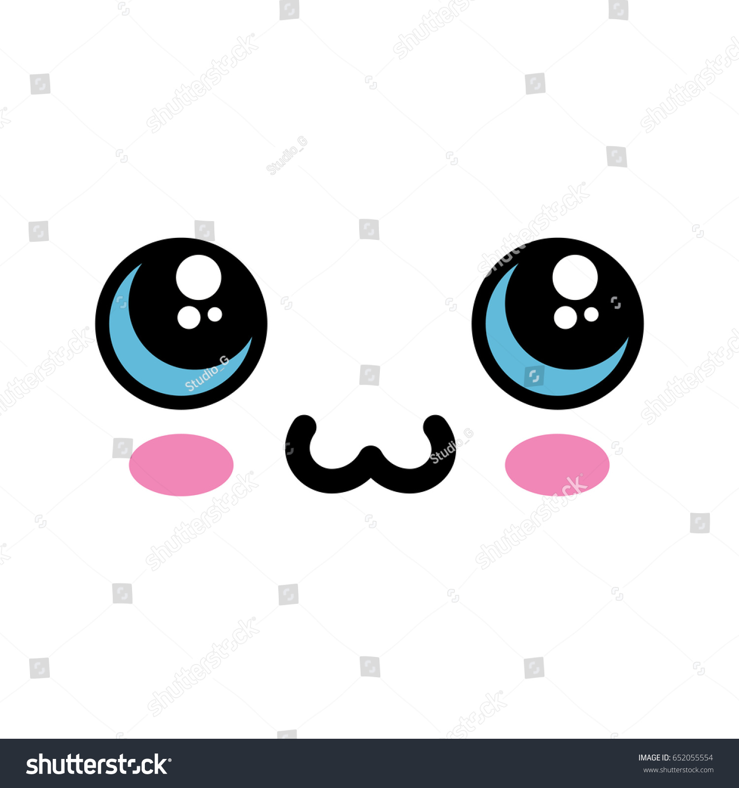 Kawaii Cartoon Face Stock Vector (Royalty Free) 652055554