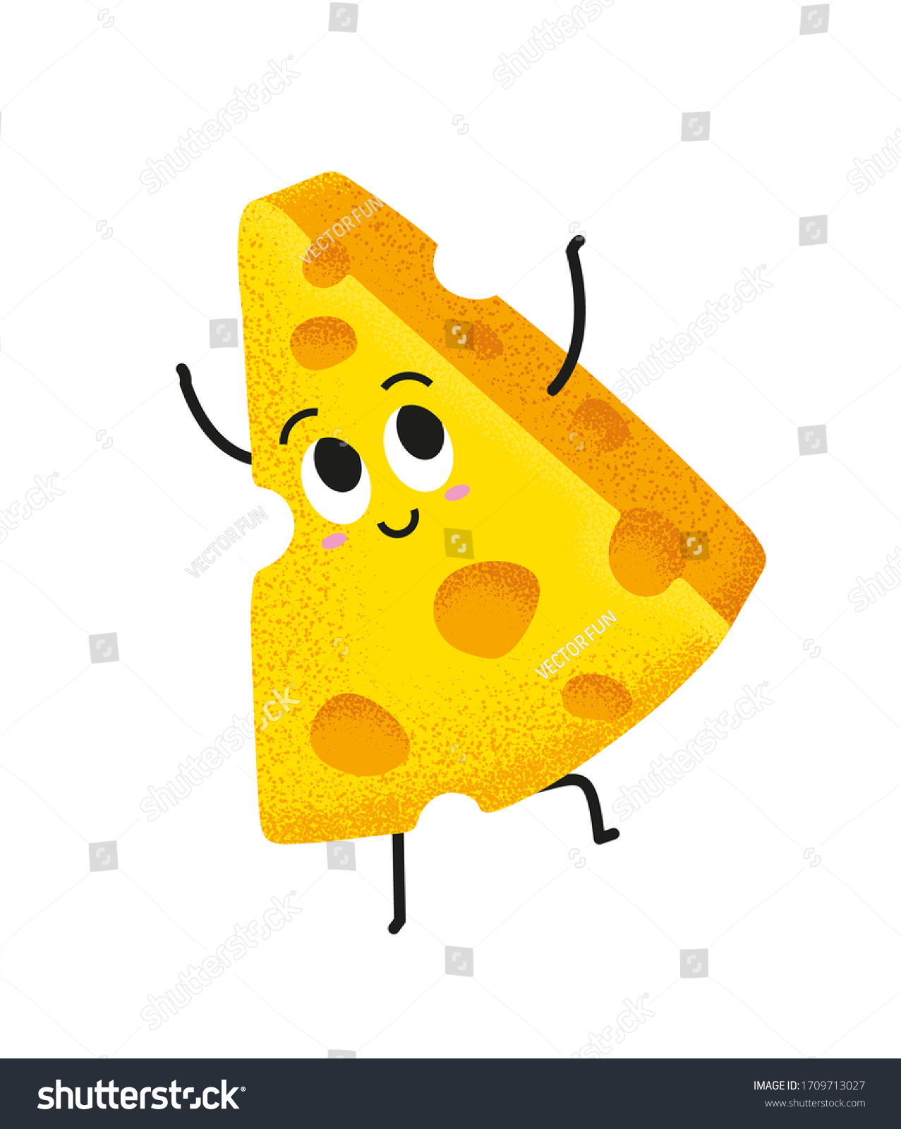 SVG of Kawaii cheese character vector illustration. Funny happy cute smiling cheese. Flat cartoon character illustration icon. Happy funny asian character for children's restaurant menu, Fast Food Banner svg