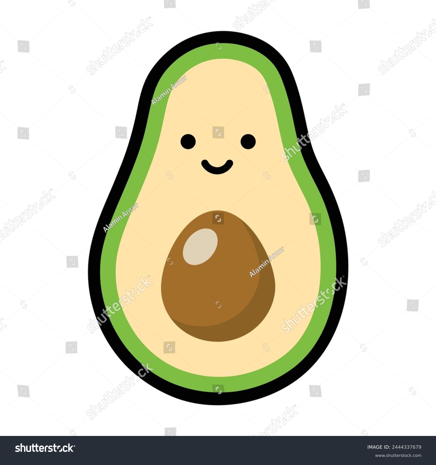 SVG of Kawaii Cute Avocado Drawing Vector illustration Graphics  svg