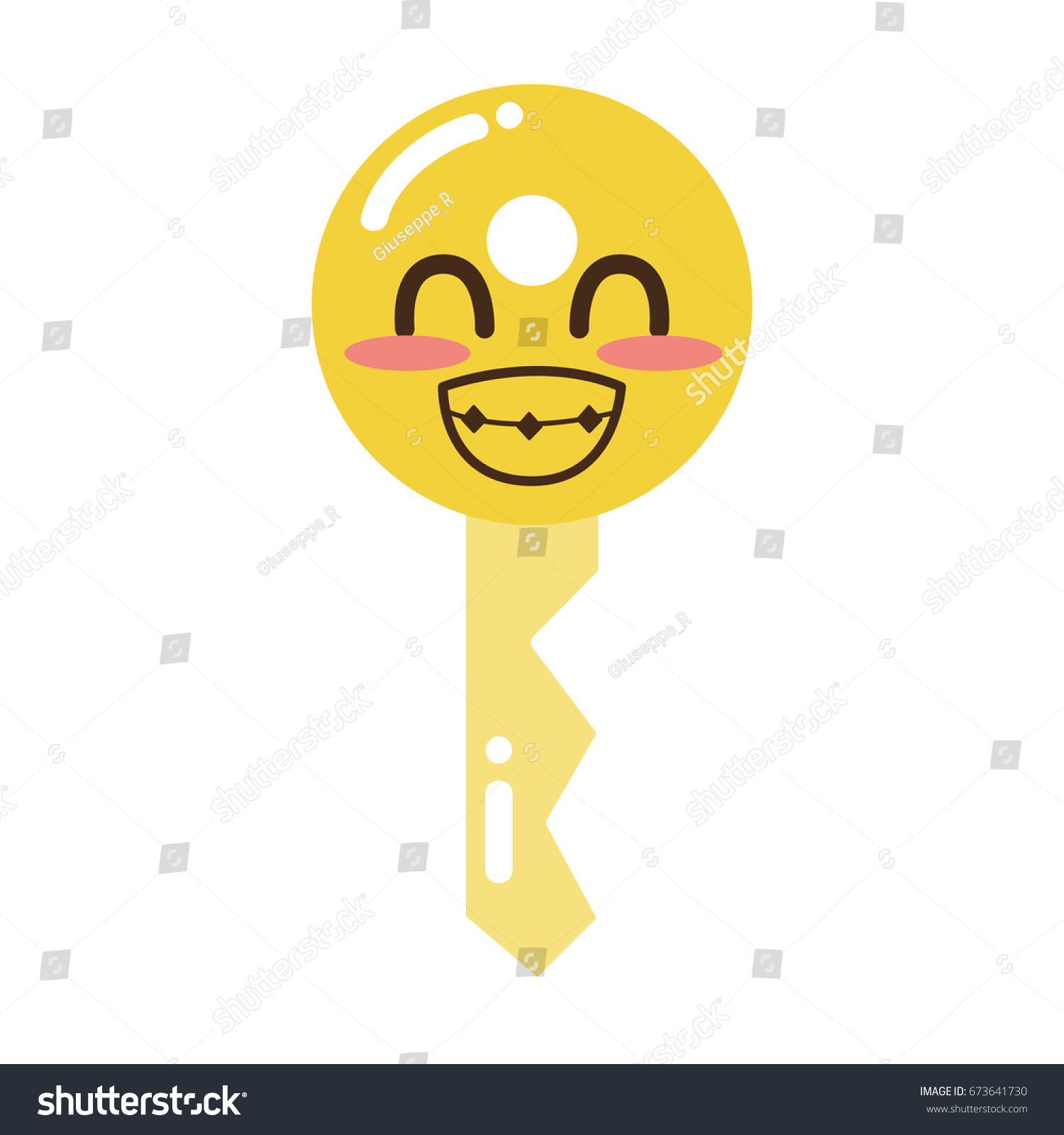 Kawaii Cute Tender Key Element Stock Vector (Royalty Free) 673641730 ...