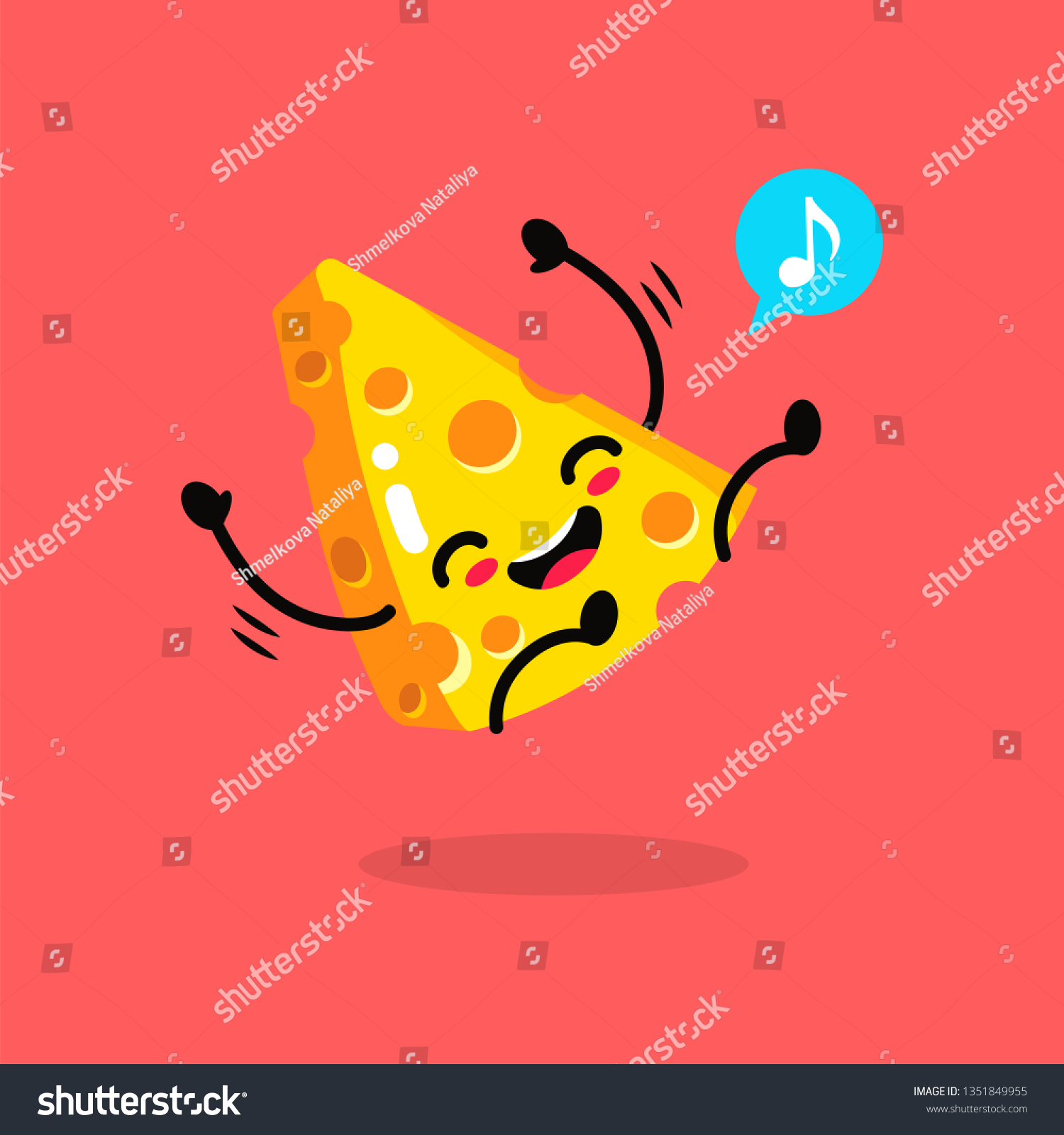 SVG of Kawaii Food. Vector Cartoon Cheese. Happy Funny Asian Character for Children's Restaurant Menu, Fast Food Banner, Cafe Promotion, Educational Flash Cards for Kids. Cute Chinese Hand Drawn Face.  svg