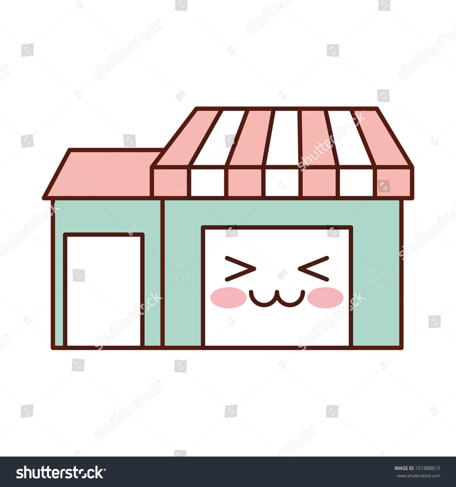 Kawaii Store Grocery Shop Building Exterior Stock Vector (royalty Free 