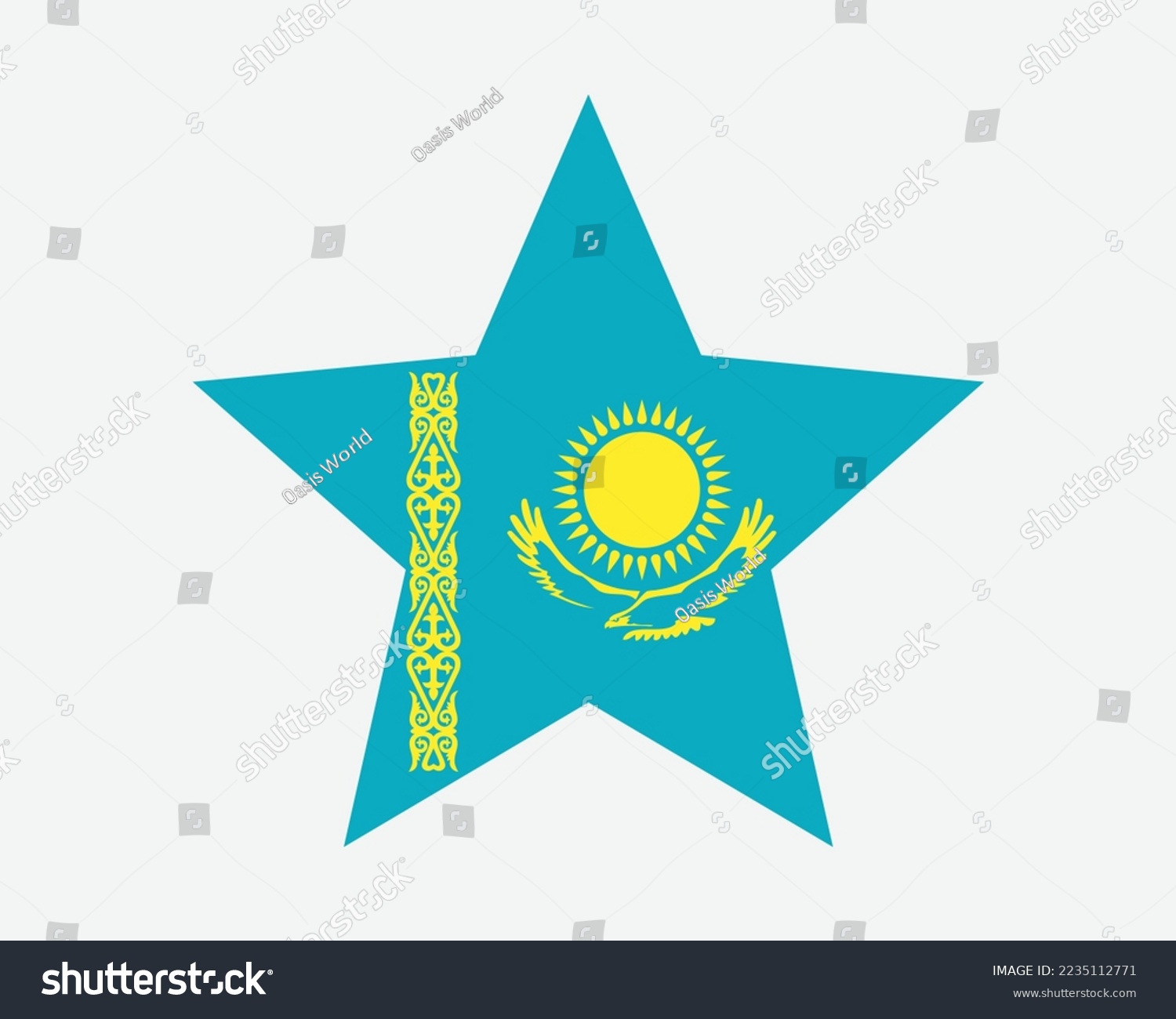SVG of Kazakhstan Star Flag. Kazakhstani Star Shape Flag. Country National Banner Icon Symbol Vector Flat Artwork Graphic Illustration svg