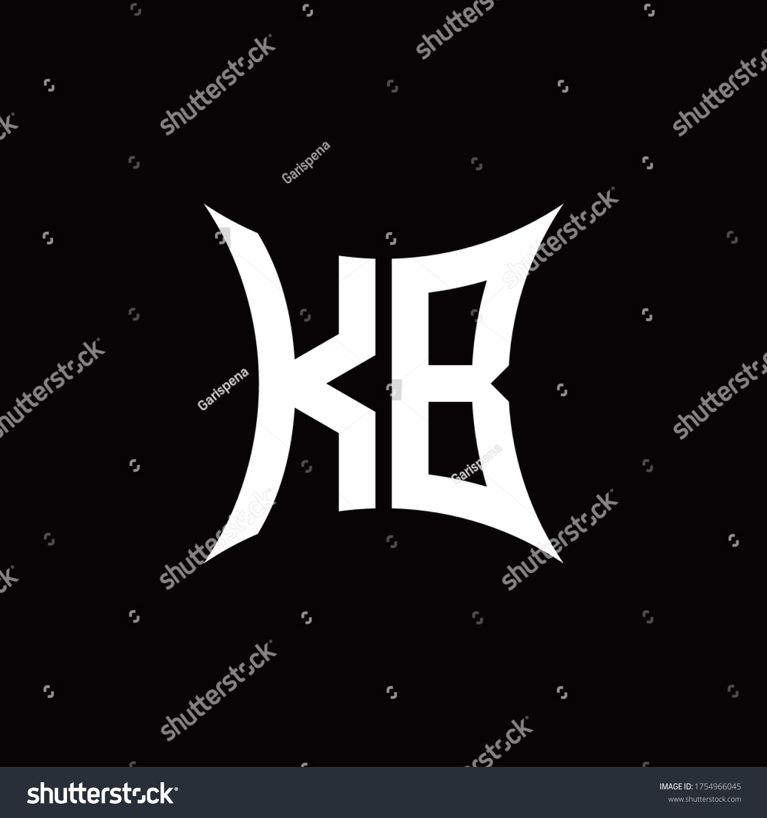 Kb Monogram Logo Sharped Shape Design Stock Vector (royalty Free 