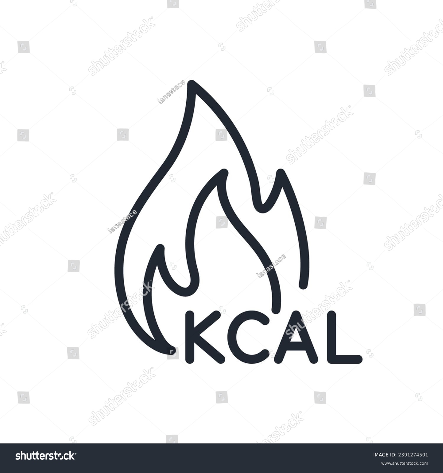 SVG of Kcal editable stroke outline icon isolated on white background flat vector illustration. Pixel perfect. 64 x 64. svg
