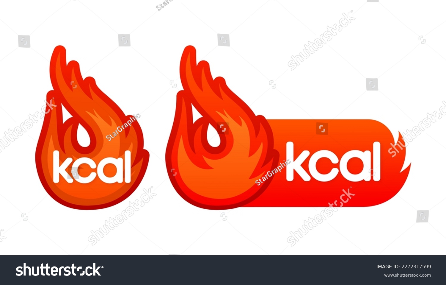 SVG of Kcal fire icon and label. Energy fat burn. Kilocalorie hot logo. Vector illustration. svg