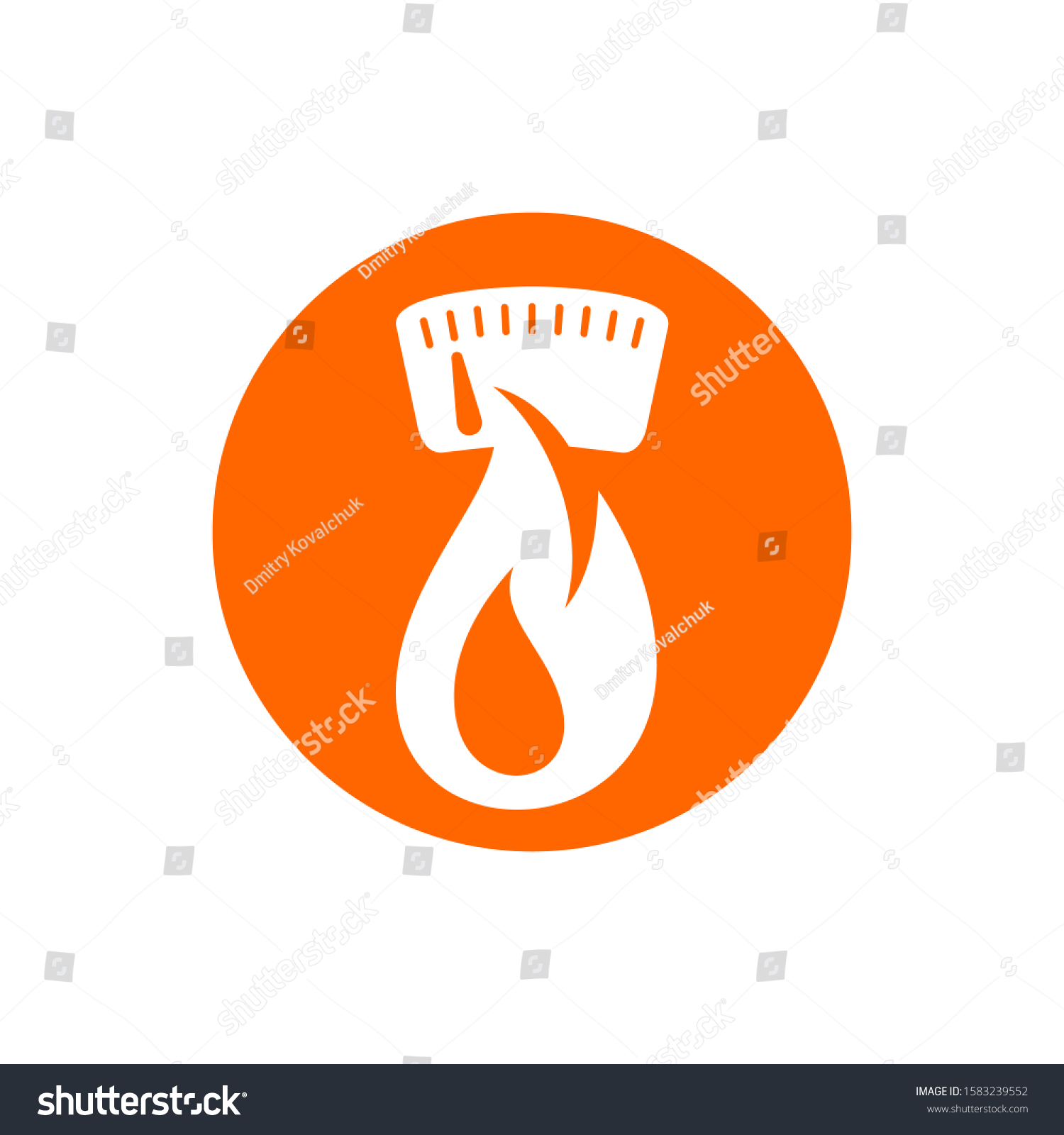 SVG of kcal icon (calories sign) combination of flame (fat burning) and weight scales - isolated vector emblem for healthy food, fitness or diet program packaging svg