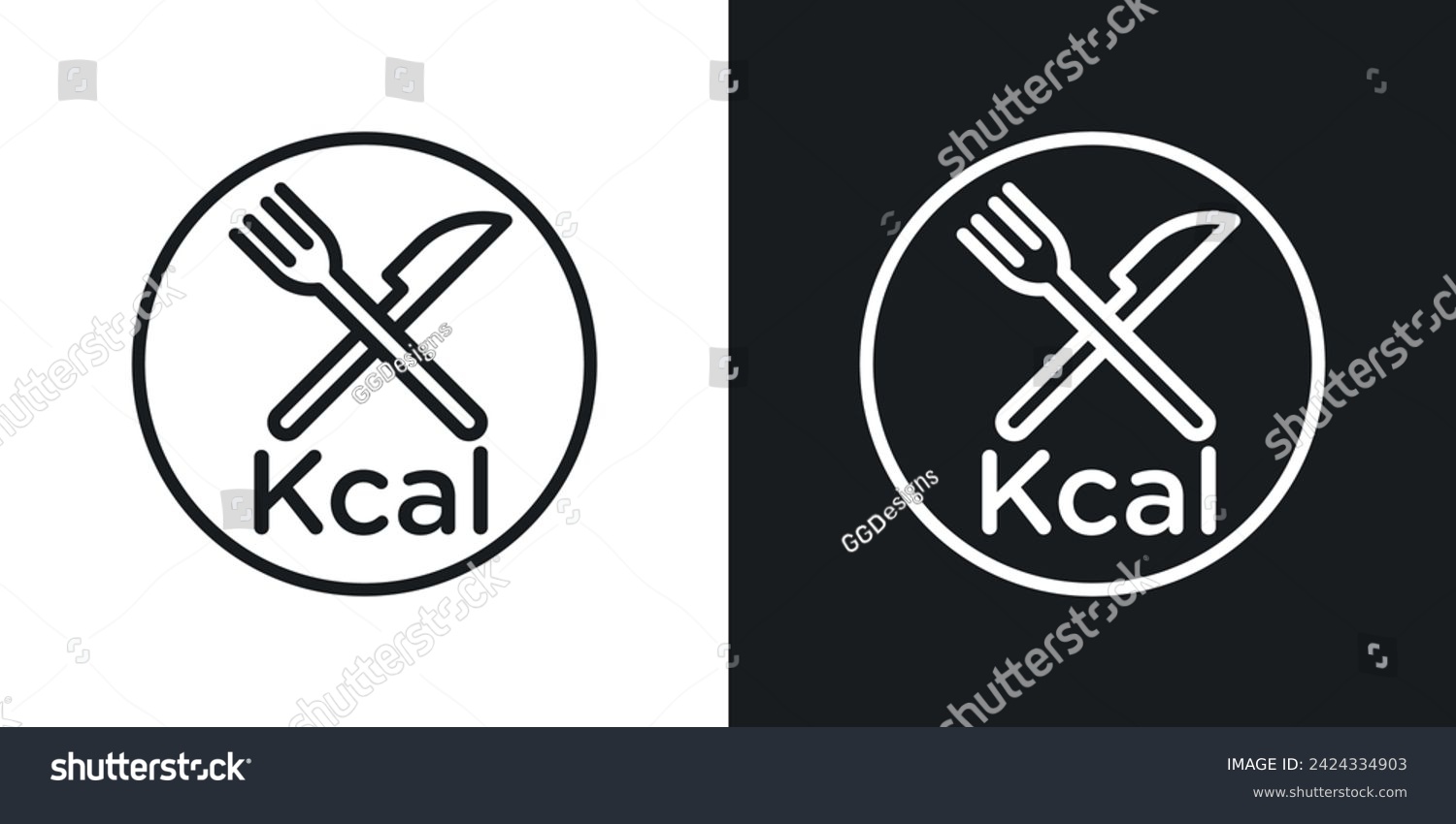 SVG of Kcal Icon Designed in a Line Style on White Background. svg