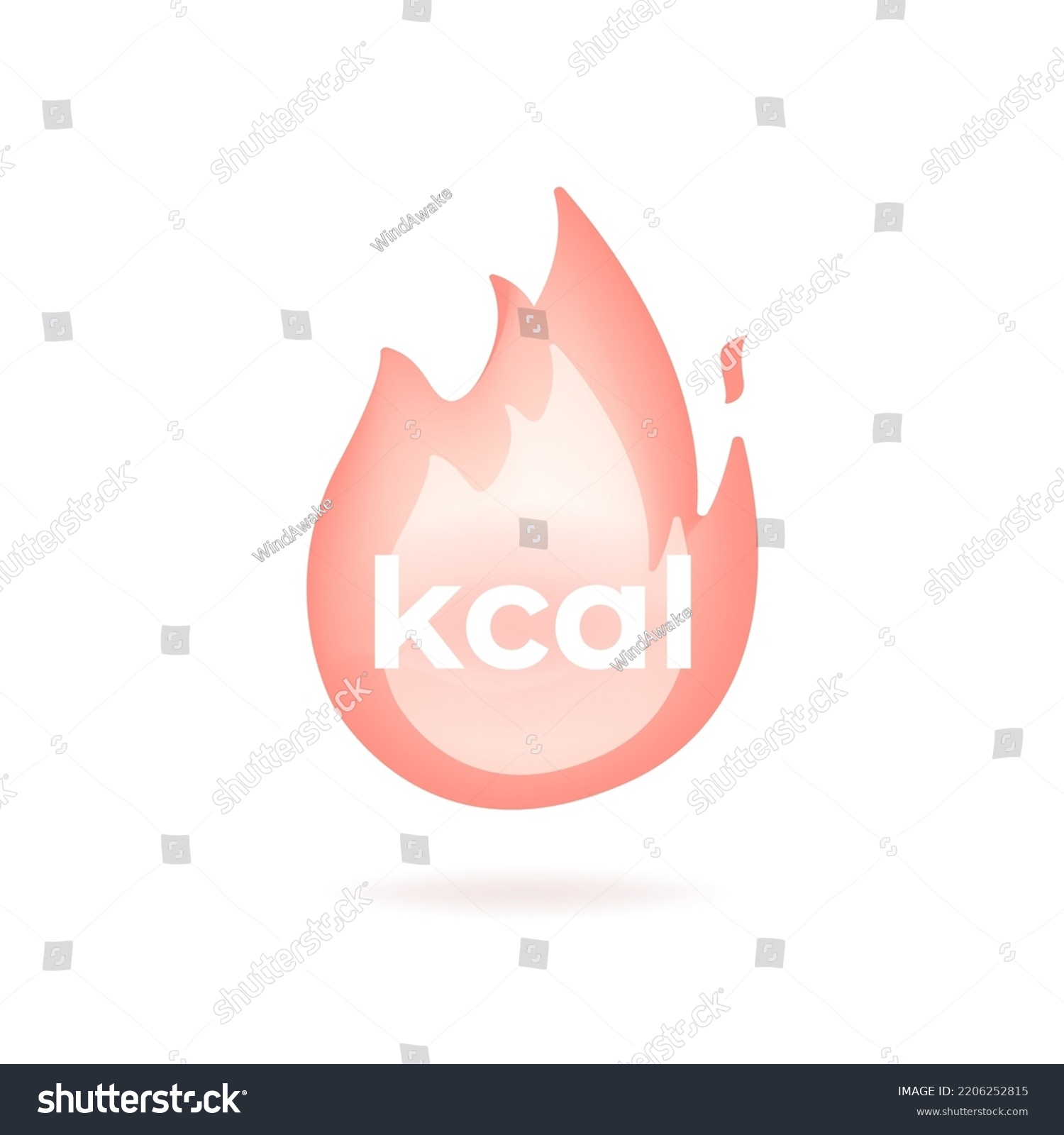 SVG of kcal icon, kilocalorie, fat burning 3d symbol vector. svg